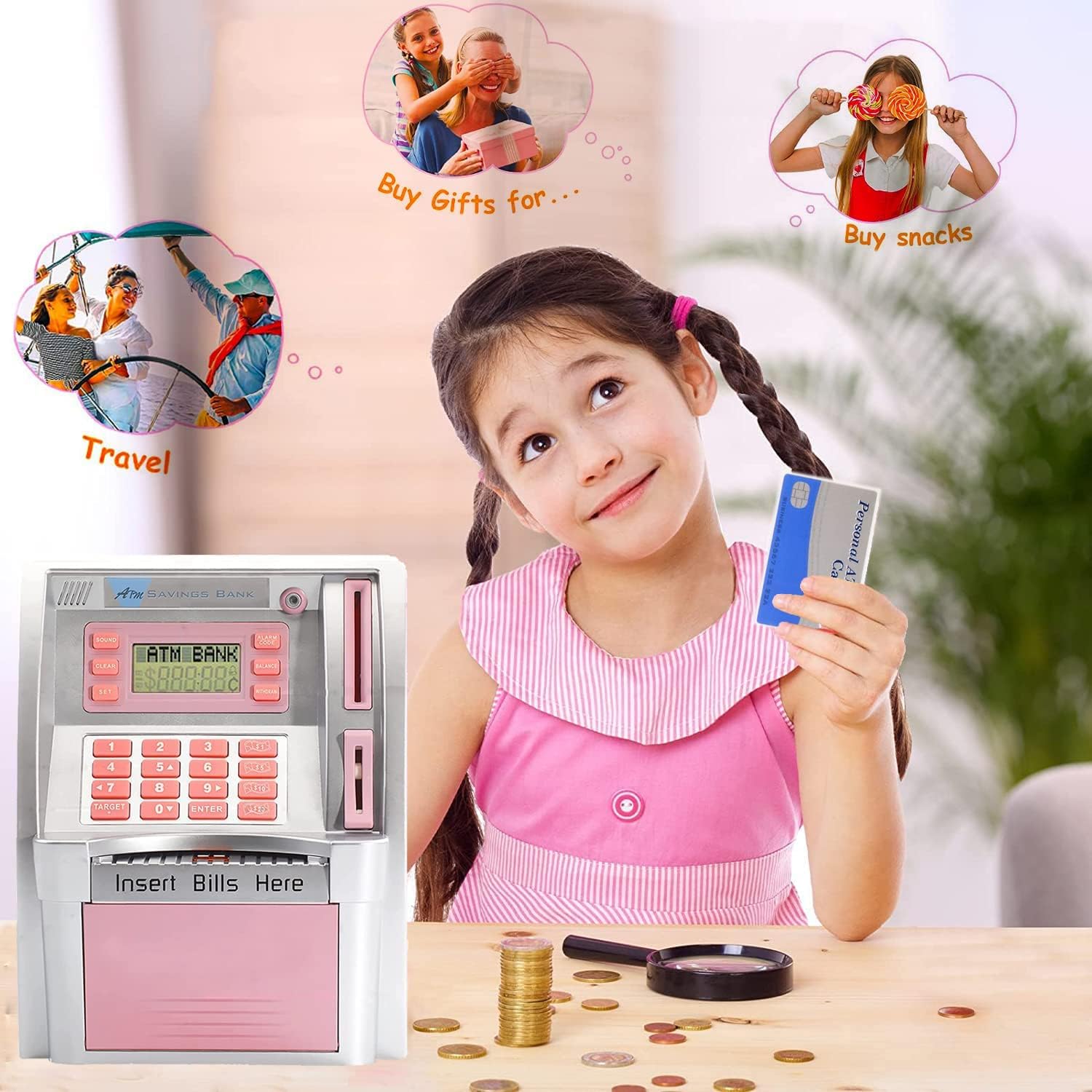 Thumbnail 4 de Fishboy Ca-ATM Piggy Bank for Kids-1588, Electronic ATM with PIN and Coin Recognition