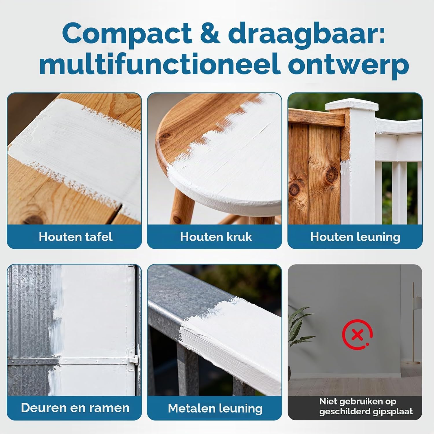 Detalle 2 de Mollor meubelverf voor hout, wit en mat op waterbasis, geurarm