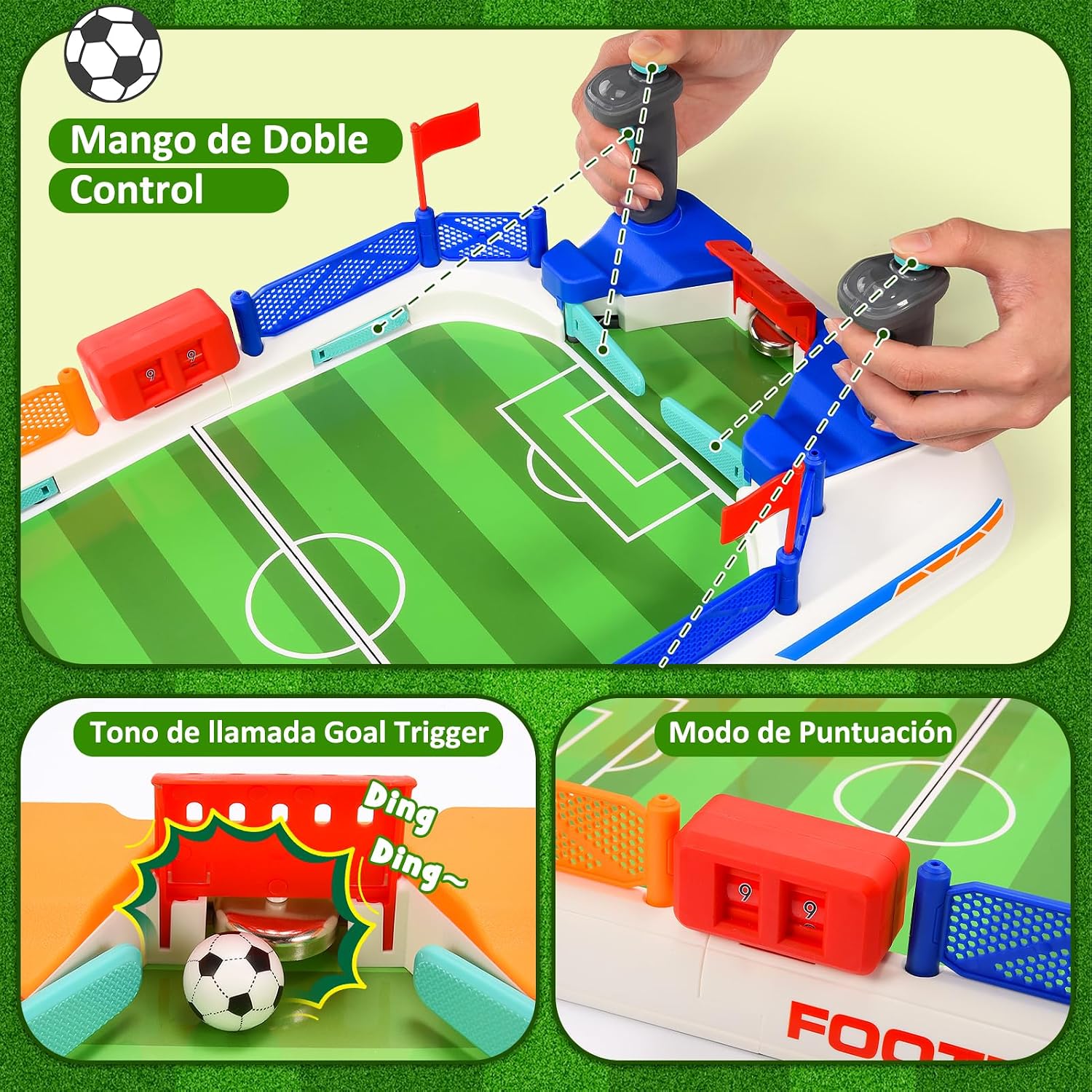 Detalle 2 de Dromlag Mini Futbolín portátil para niños