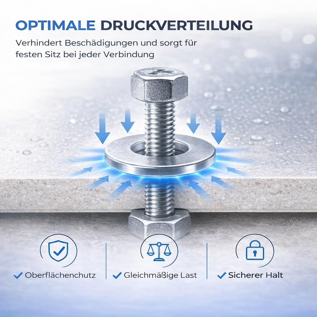Detalle 2 de TK Gruppe Timo Klingler M5-brickor i rostfritt stål, 50-pack, 10 mm