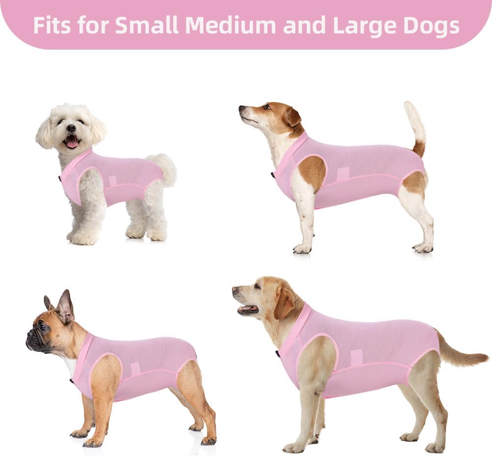 Thumbnail 6 de Adiwo combinaison de récupération pour chien (rose L) – anti-léchage post-chirurgie