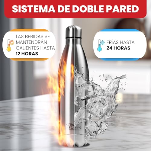 Thumbnail 6 de Botella de Agua de Acero Inoxidable 1 L Otto Koning: Doble Aislamiento, Sin BPA y a Prueba de Fugas