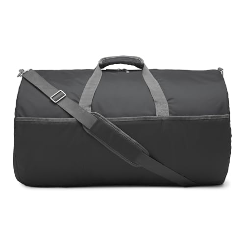 Detalle de Amazon Essentials Borsone Pieghevole in Nylon 63,5 cm – Nero, capacità 15,9 kg