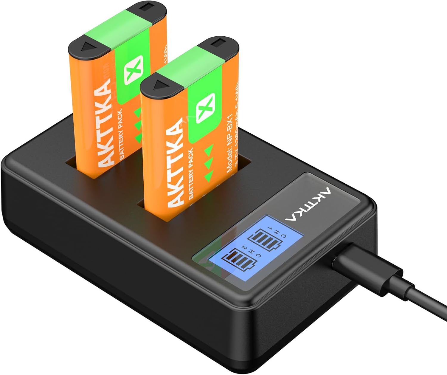 Detalle de AKTTKA NP-BX1 1380mAh Kamera-Akkus 2er Set