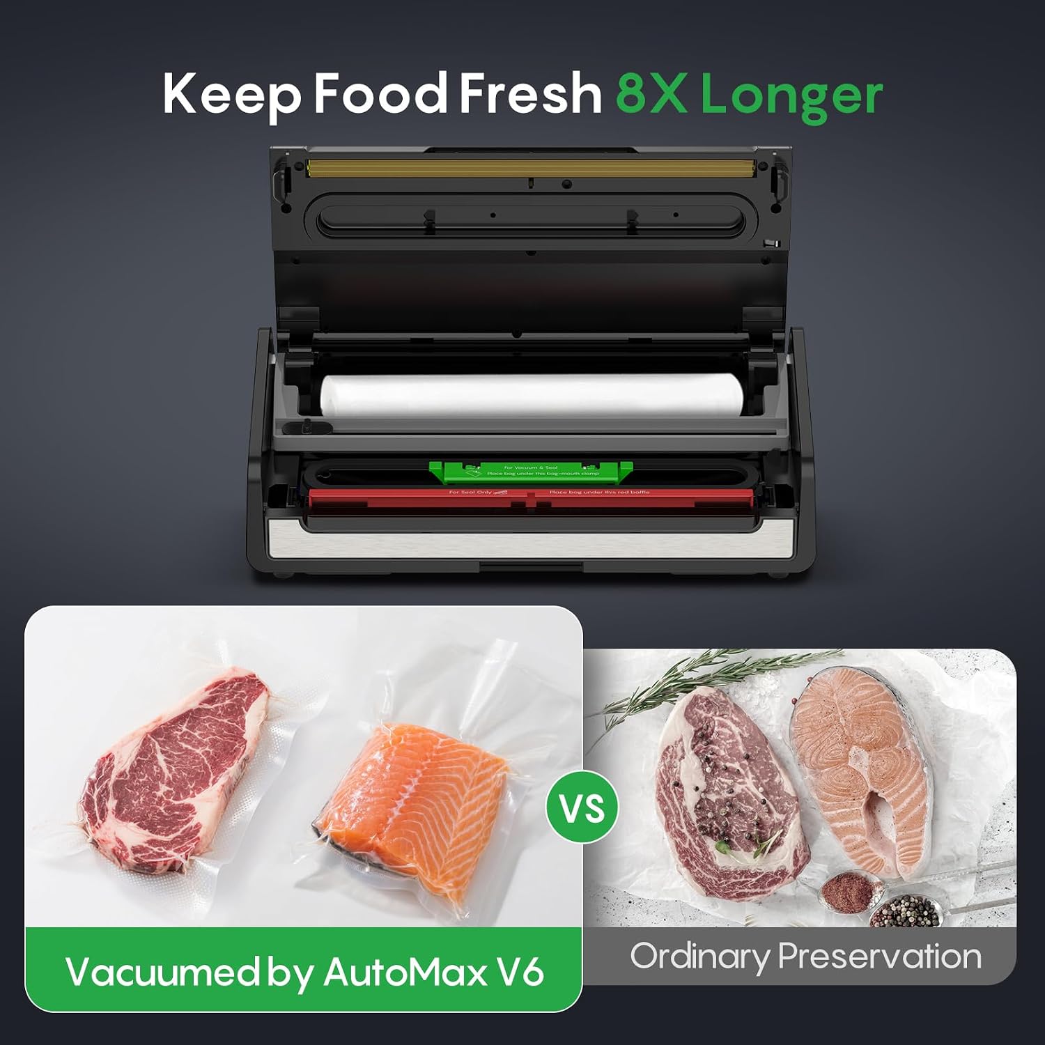 Detalle de FRESKO Food Vacuum Sealer, 0.2-Inch Heating Strip