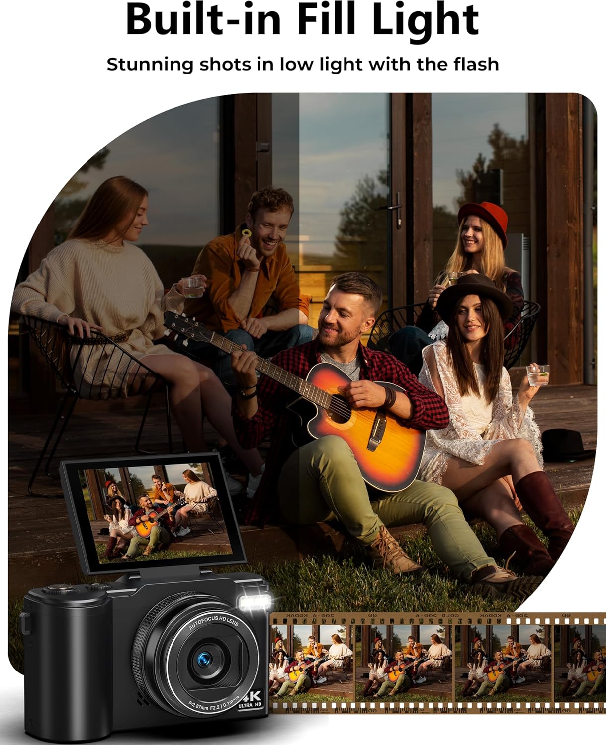 Detalle 2 de Digitalkamera 4K 64MP, 3 Zoll UHD Autofokus Kamera – kompakt, vielseitig und geeignet für Anfänger