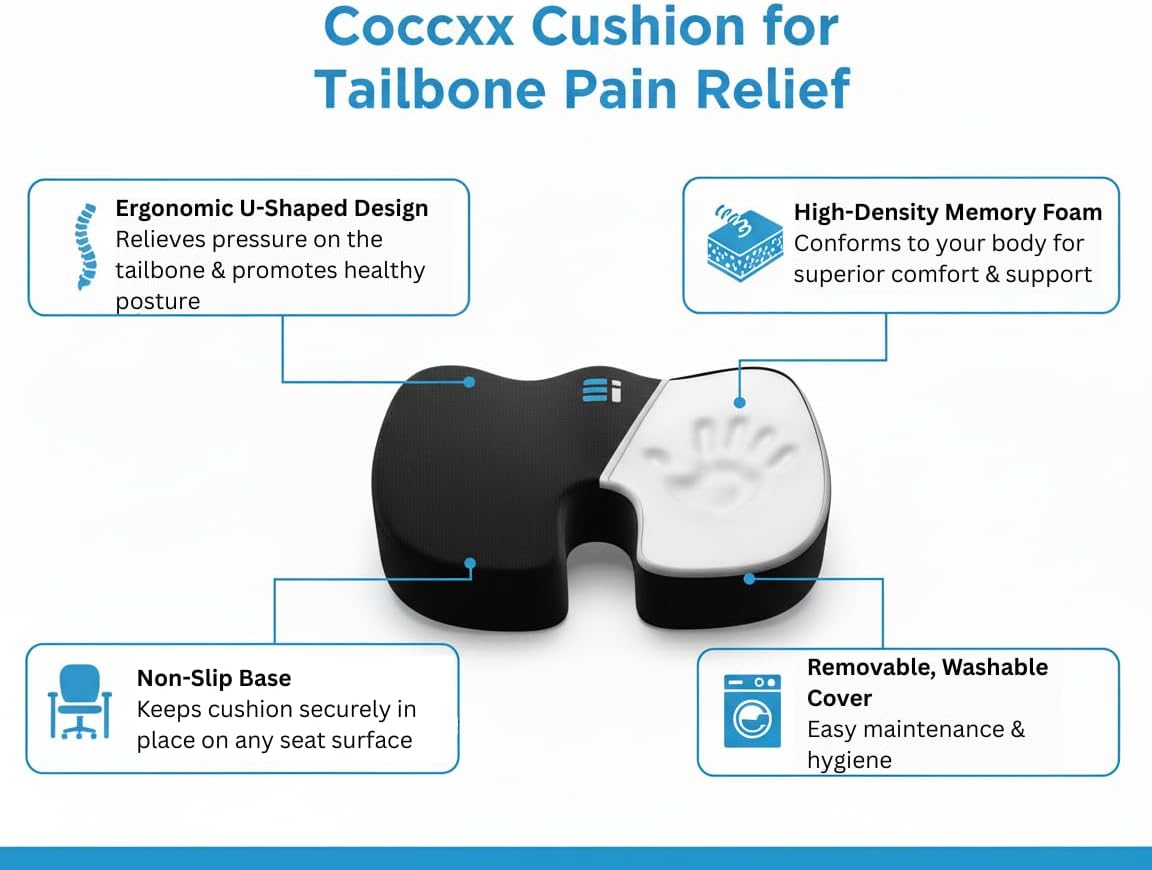 Detalle 2 de Memory foam coccyx cushion 45x35x7cm