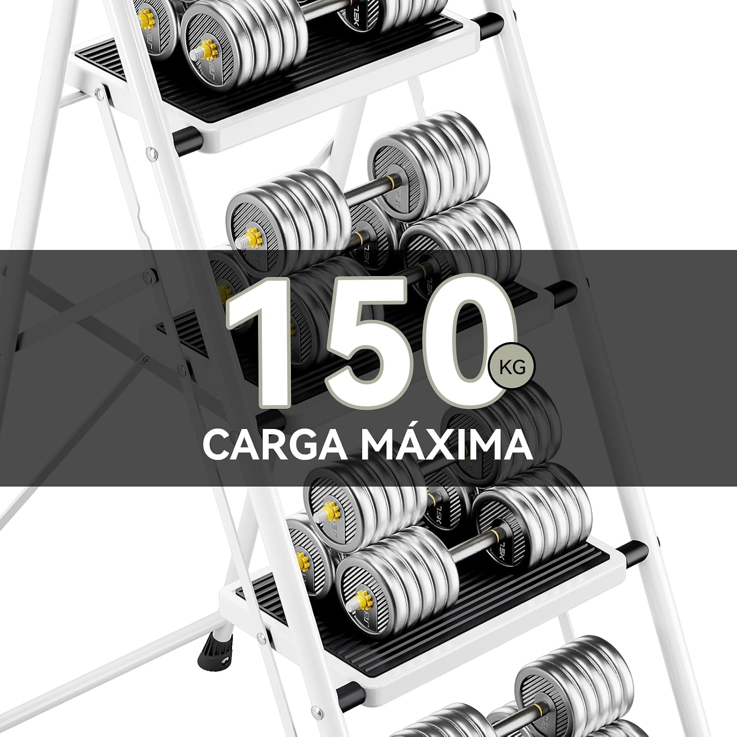 Detalle 2 de KINGRACK Escalera Plegable 4 Peldaños 150 kg
