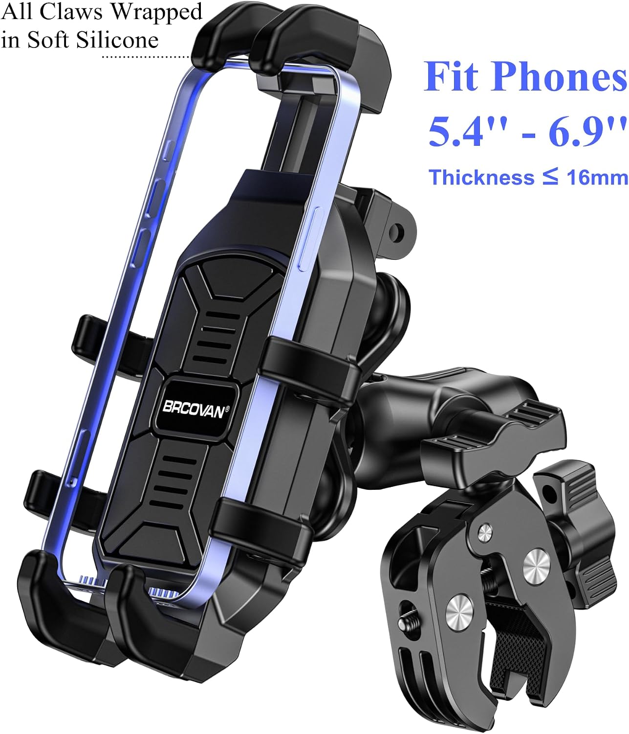Detalle 2 de BRCOVAN Motorcycle Phone Mount with Vibration Dampener