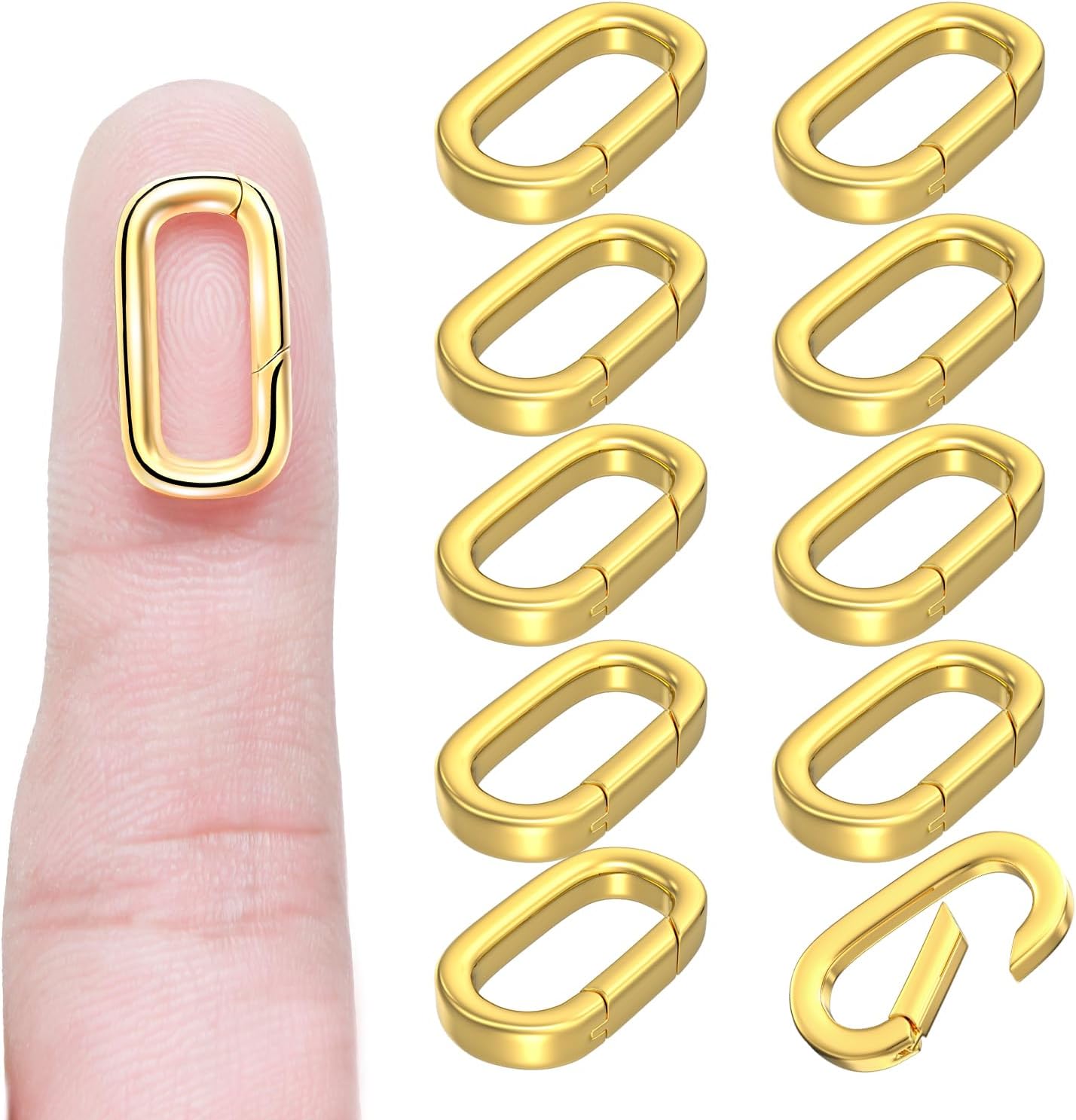 Detalle de OHINGLT 01 Brass Carabiner Jewelry Clasps, Gold-Tone, 10-Piece Set