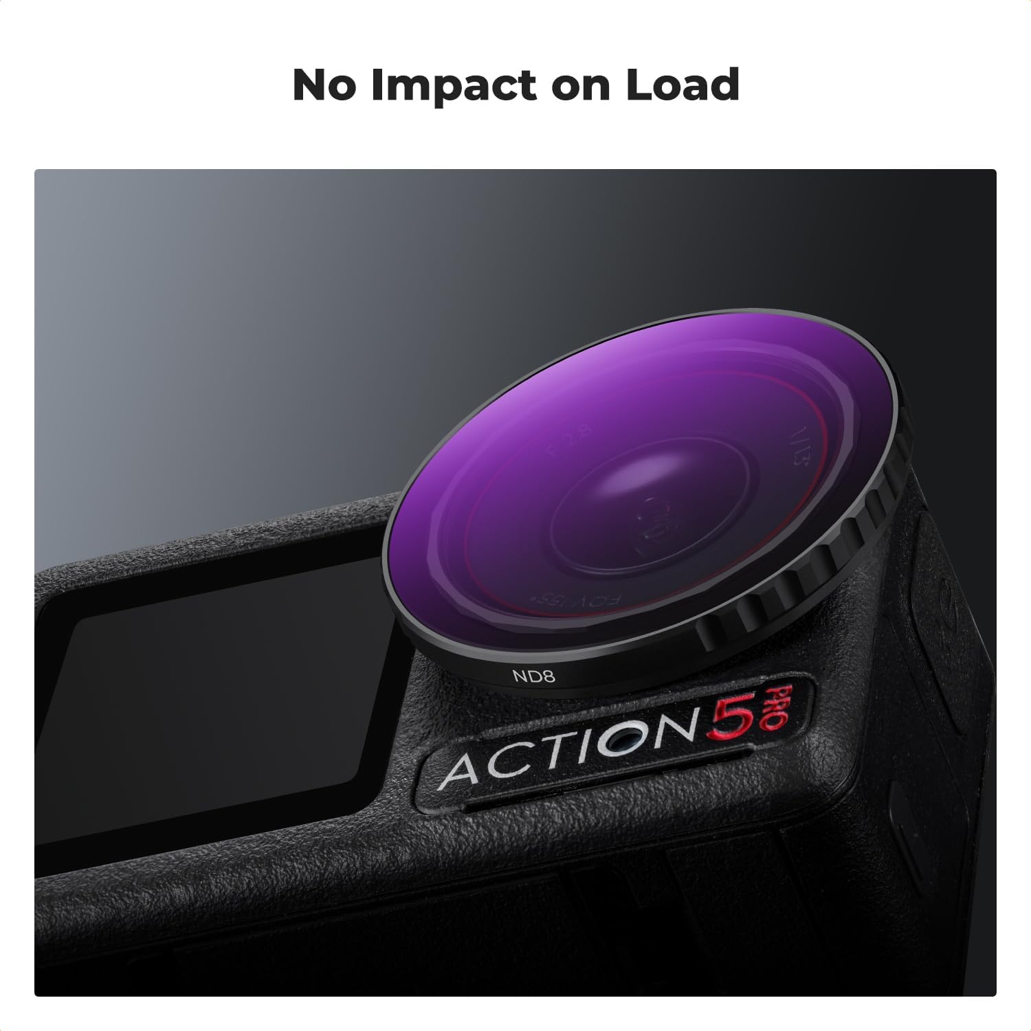 Detalle de K&F Concept Snap-on ND8/ND16/ND32/ND64 Filter Set for DJI Osmo Action 5 PRO / Osmo Action 4/3