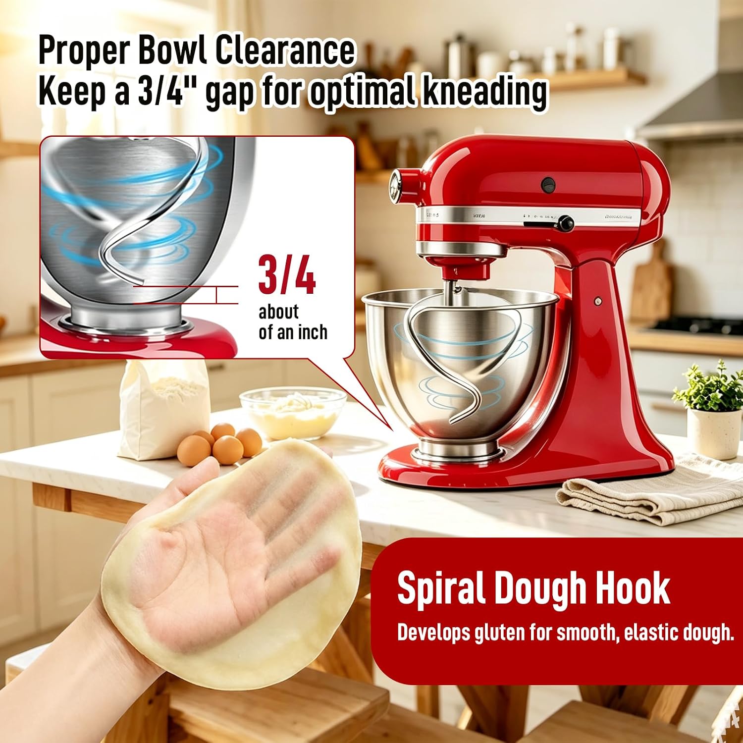Thumbnail 3 de KitchenAid-Compatible Dough Hook, Stainless Steel