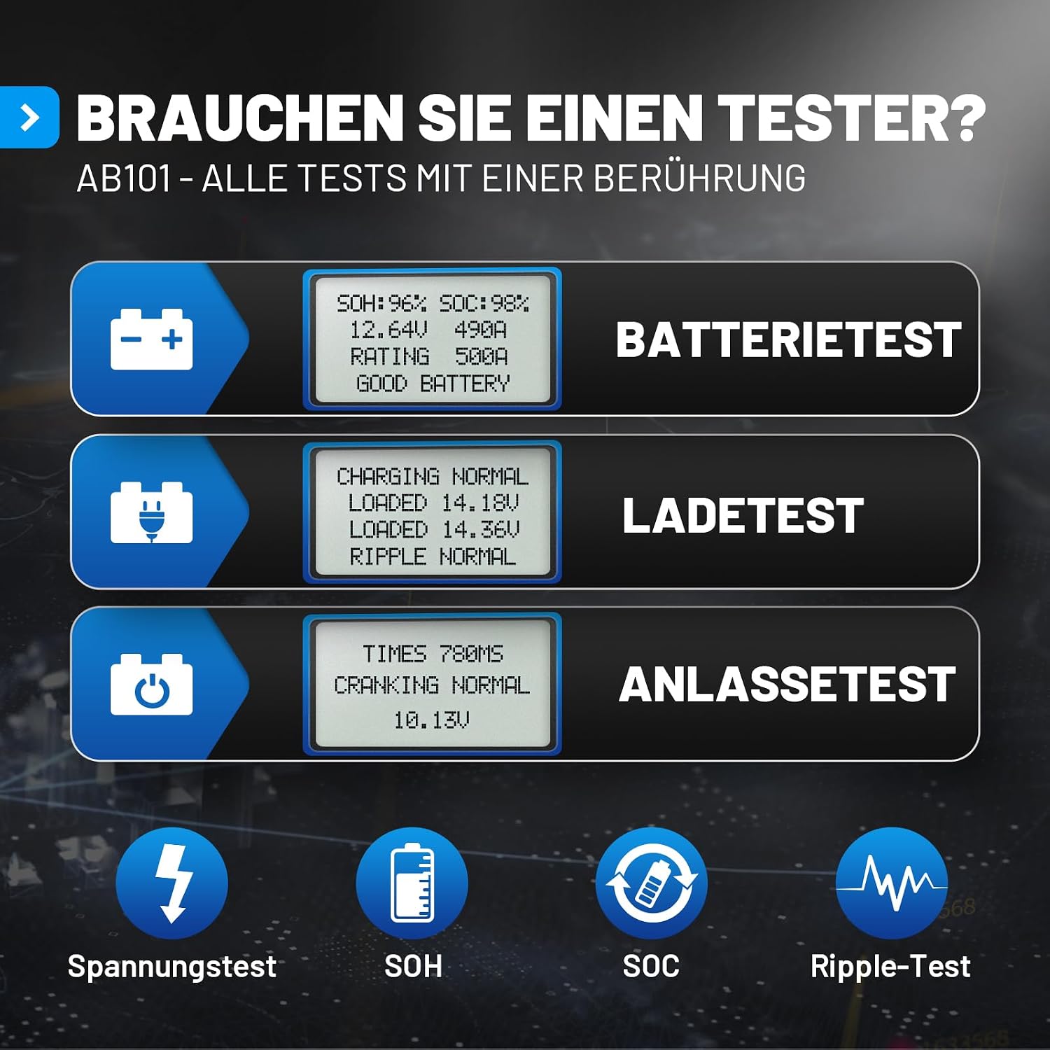 Thumbnail 1 de TOPDON AB101 12V Batterietester für KFZ, Motorrad, SUV & Co.