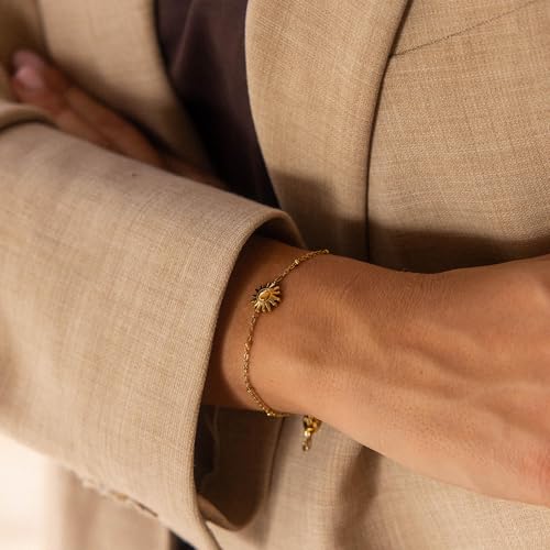 Thumbnail 4 de Purelei Elegantes Armband mit Sonnen-Anhänger – Edelstahl in Gold, Silber oder Roségold, verstellbar