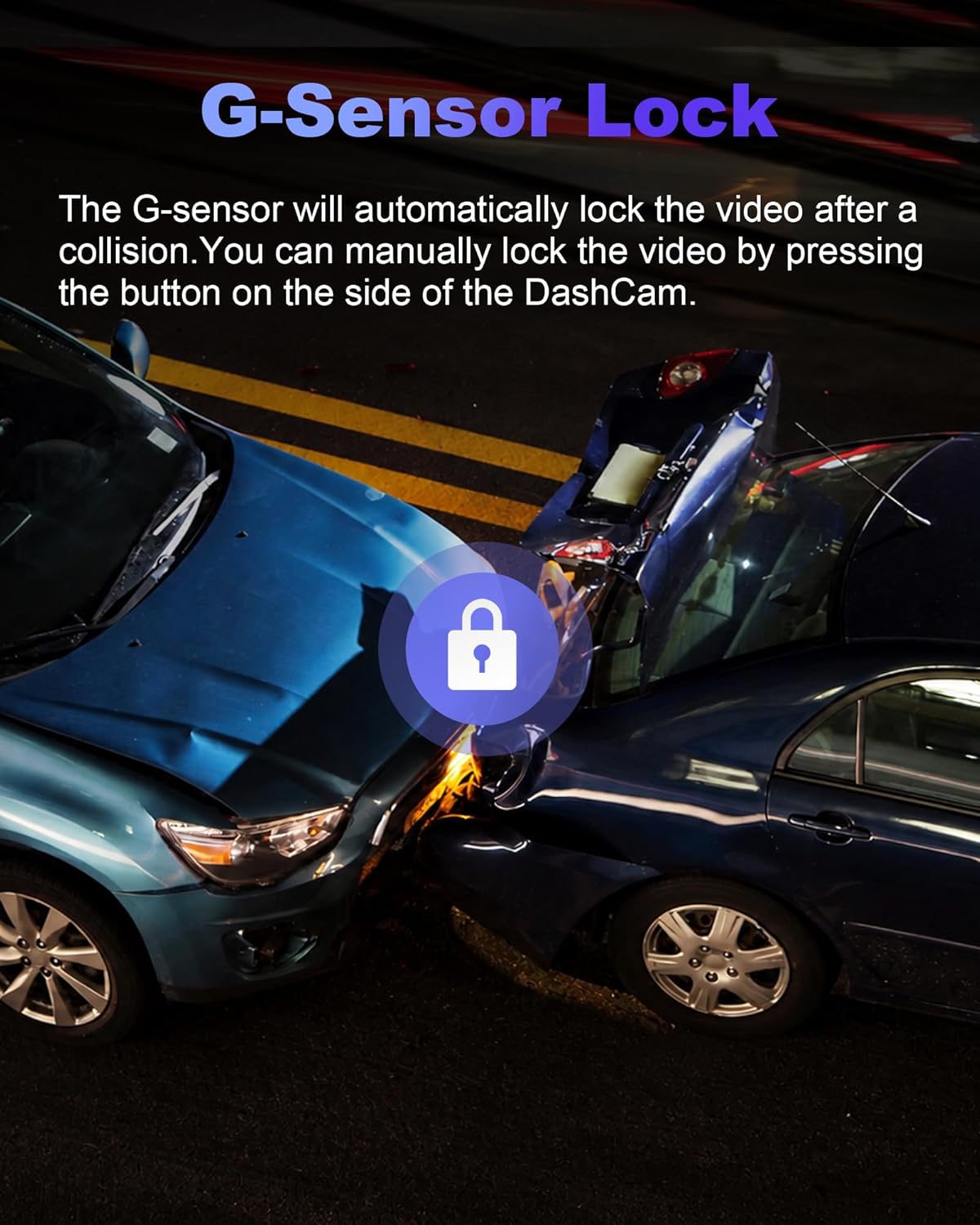 Detalle de Dash Cam Front and Rear 4K+1080P with 5GHz WiFi, Dual Cameras and 64GB Card (App Control)