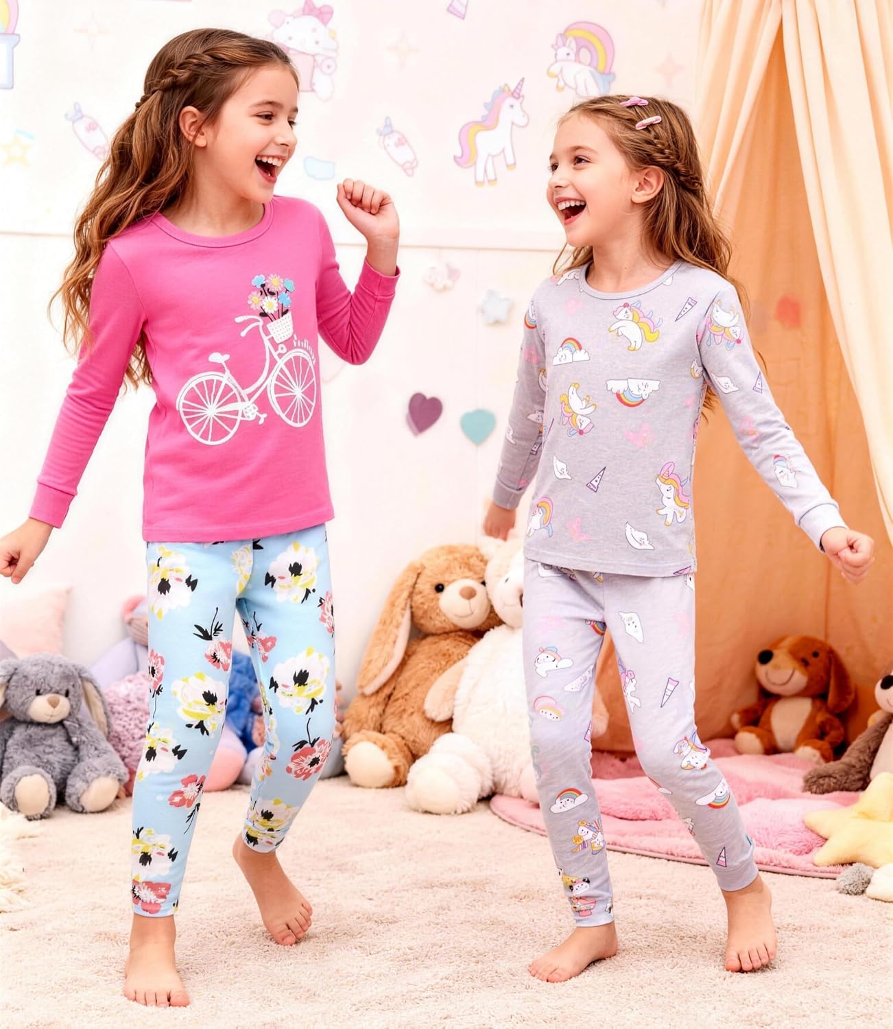 Detalle 2 de SOIBEEN Mädchen Pyjamas 100% Baumwolle 2‑12 Jahre