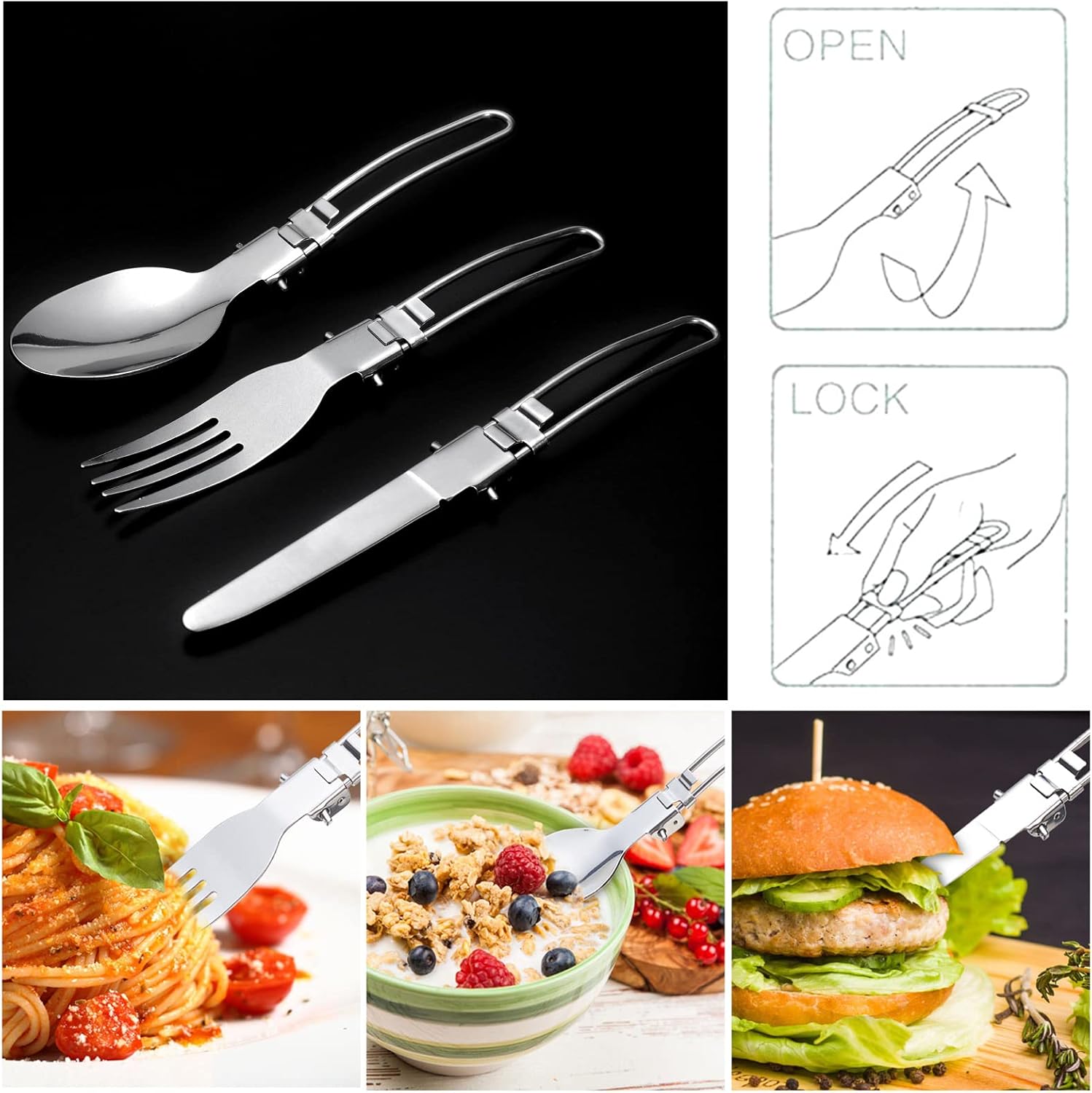 Thumbnail 6 de Odoland 10-teiliges Camping Geschirr-Set – ultraleichtes Aluminiumkocher-Set für Outdoor, Wandern und Picknick