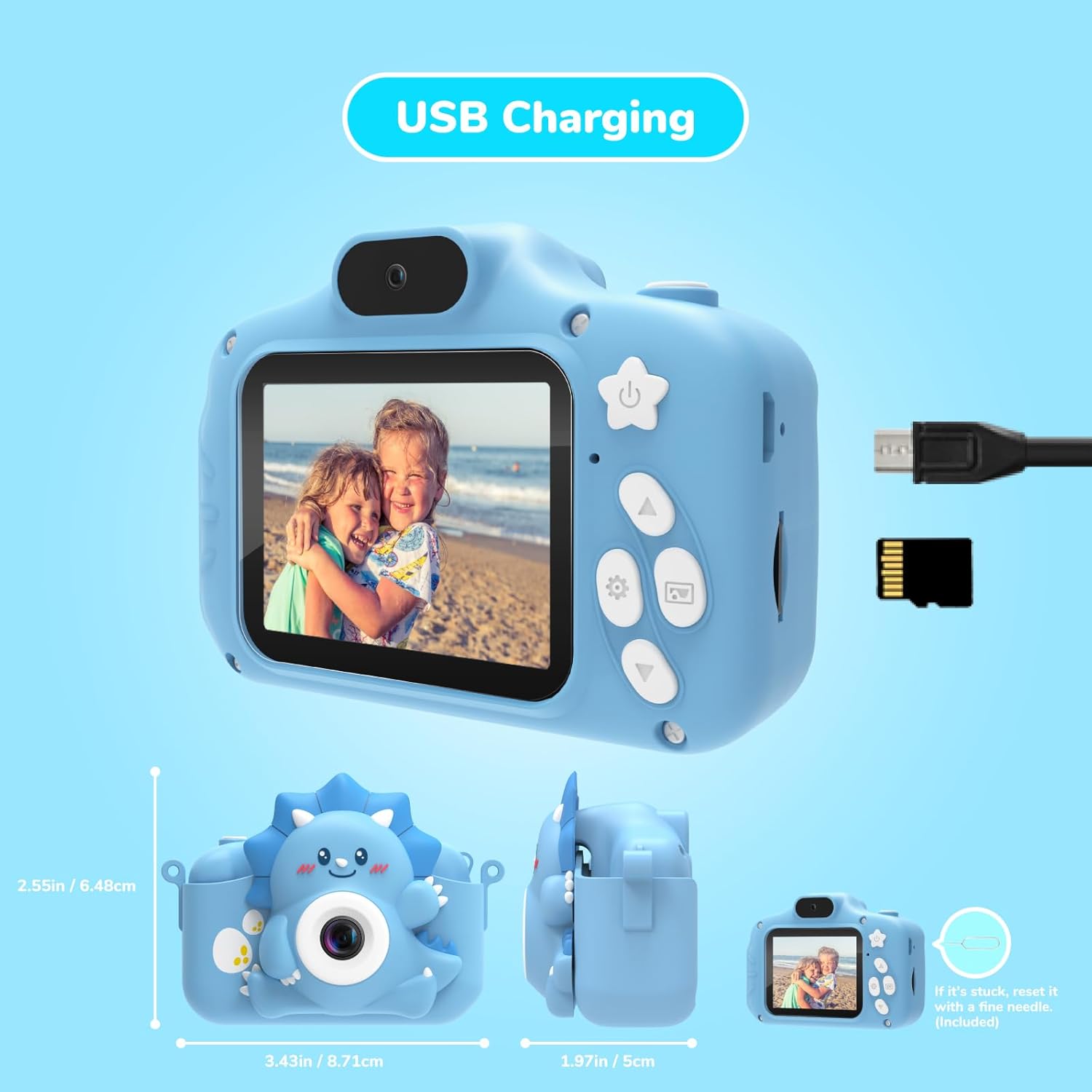 Thumbnail 6 de HiMont Digitalkamera Kinder mit 32GB Karte & 2,0" Display 1080P