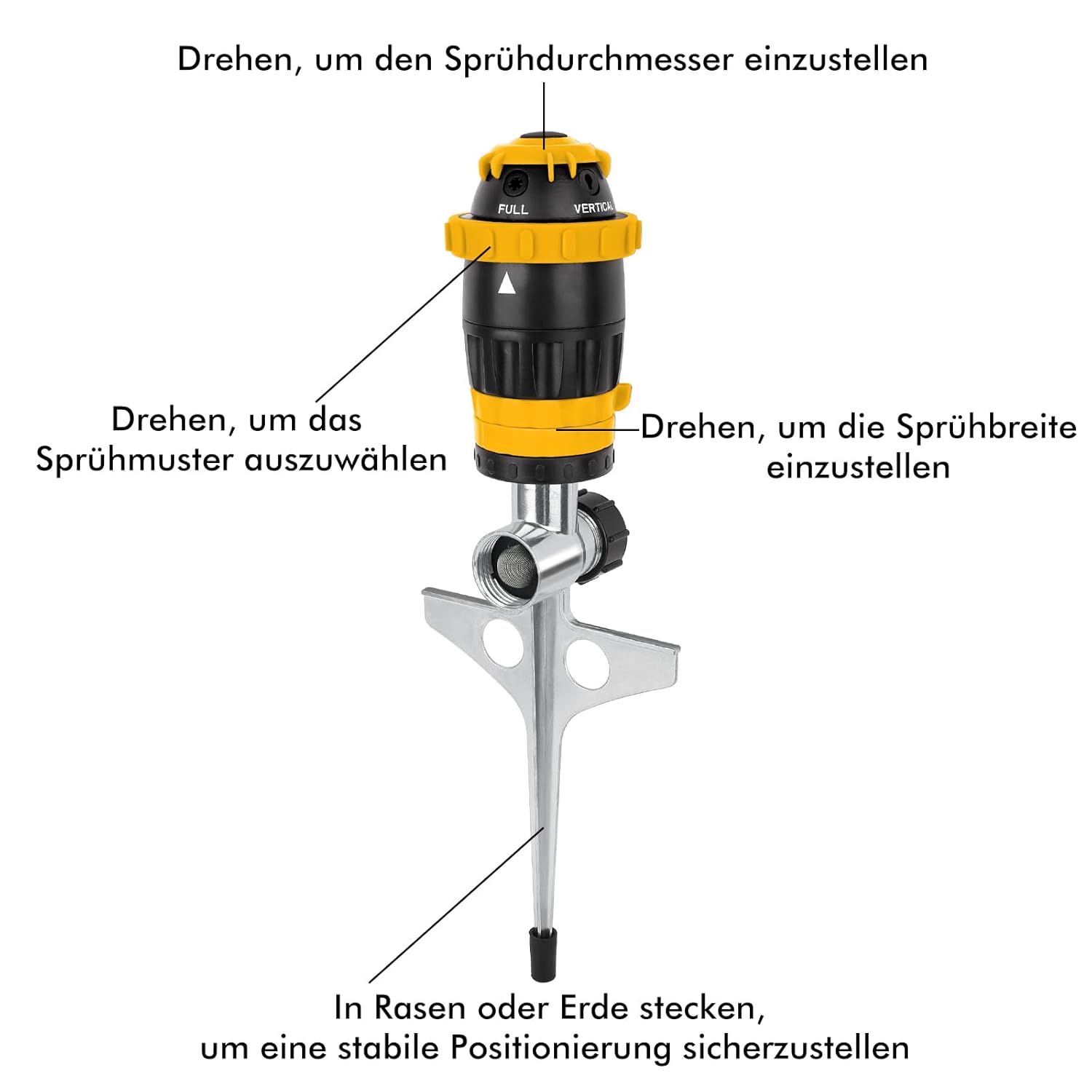 Thumbnail 1 de Restmo Getriebe-Sprinkler Set (2 Stück) mit Metallspike-Basis – Rasensprenger für große Flächen