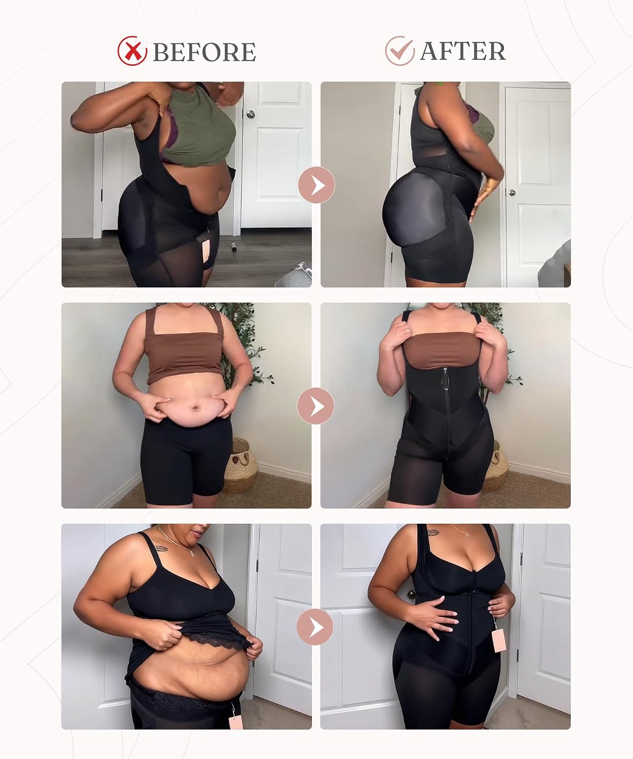 Detalle 2 de FeelinGirl Feelvibe Shapewear Bodysuit with Tummy Control and Crotch Zipper