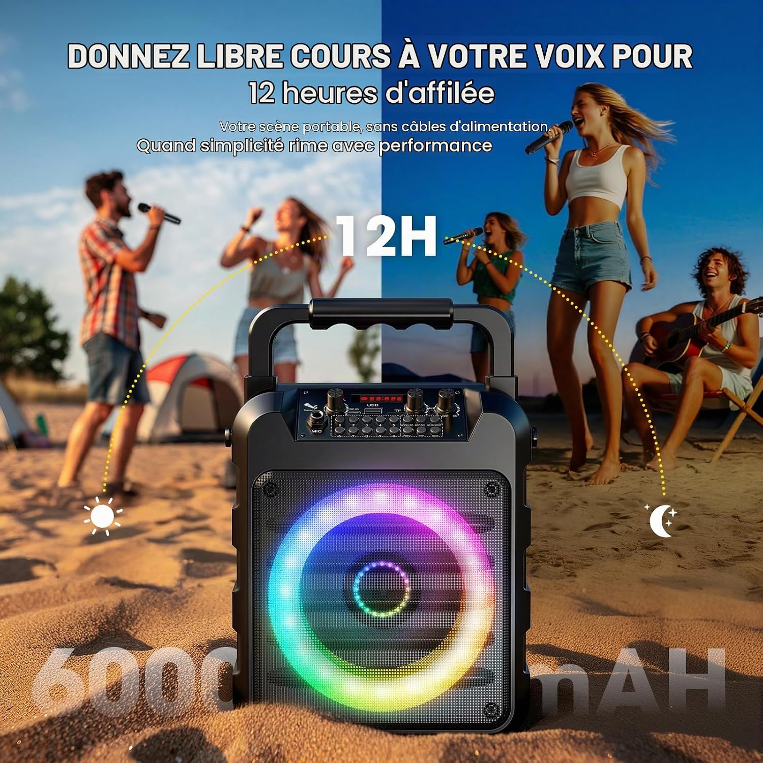 Detalle de Dislocati enceinte karaoké Bluetooth 5.3
