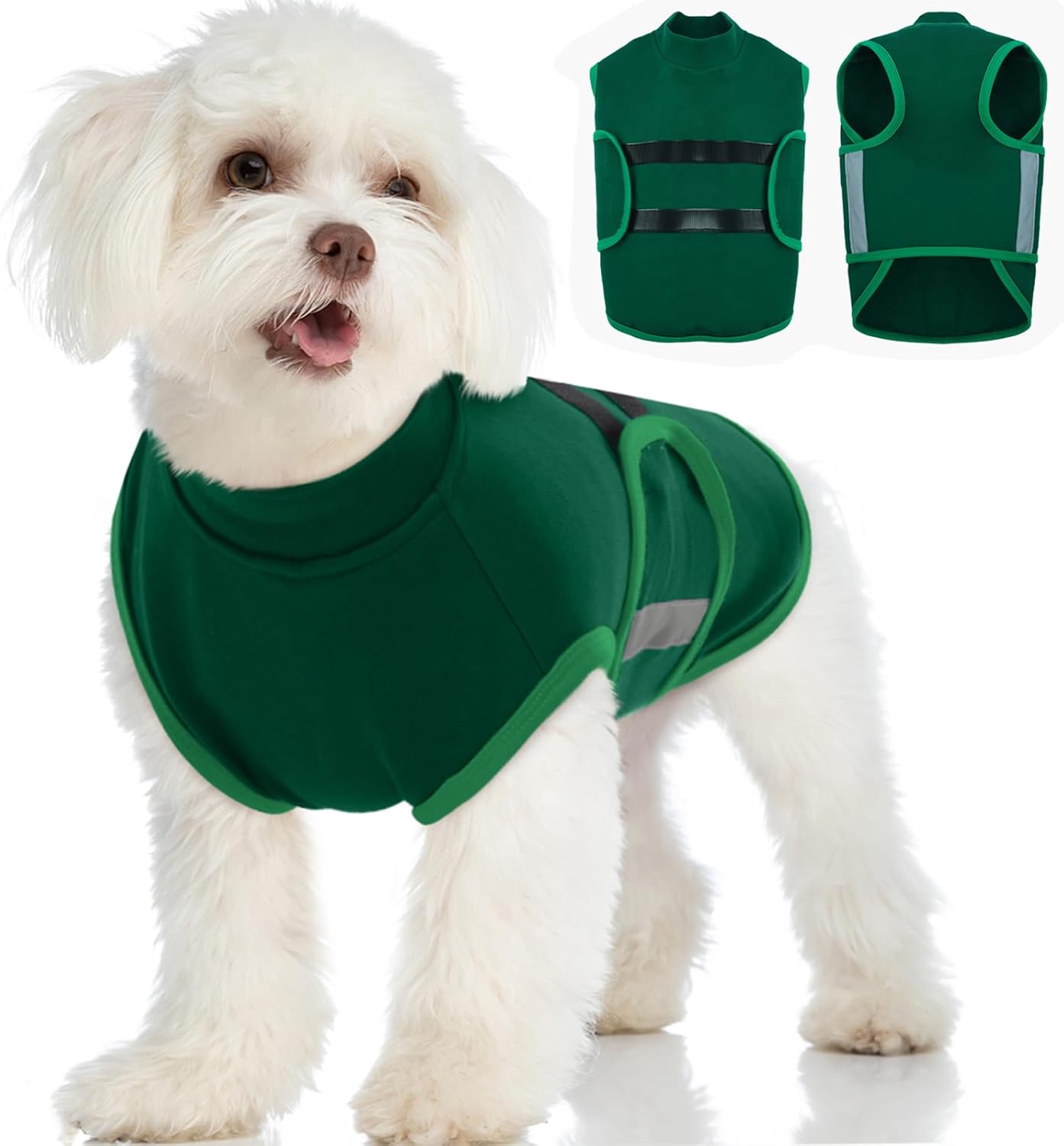 Detalle de Katzinst Dog Anxiety Vest: Lightweight Calming Coat for Small to Medium Dogs (Green)