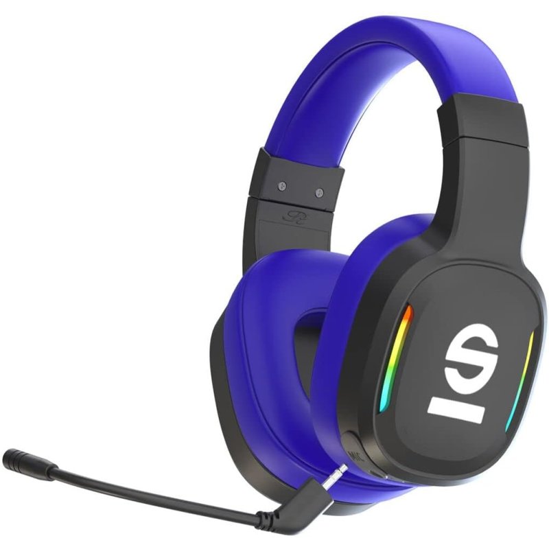 Detalle de Sparco Race: Auriculares Gaming Inalámbricos con Micrófono Extraíble (Negro/Azul)
