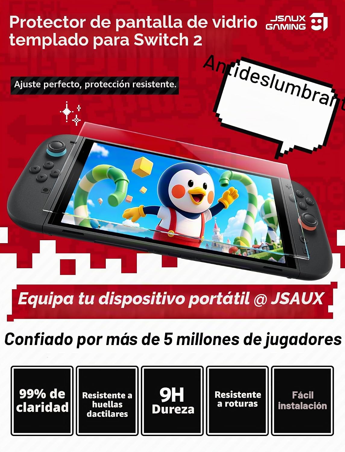 Thumbnail 1 de JSAUX Protector Pantalla Nintendo Switch 2