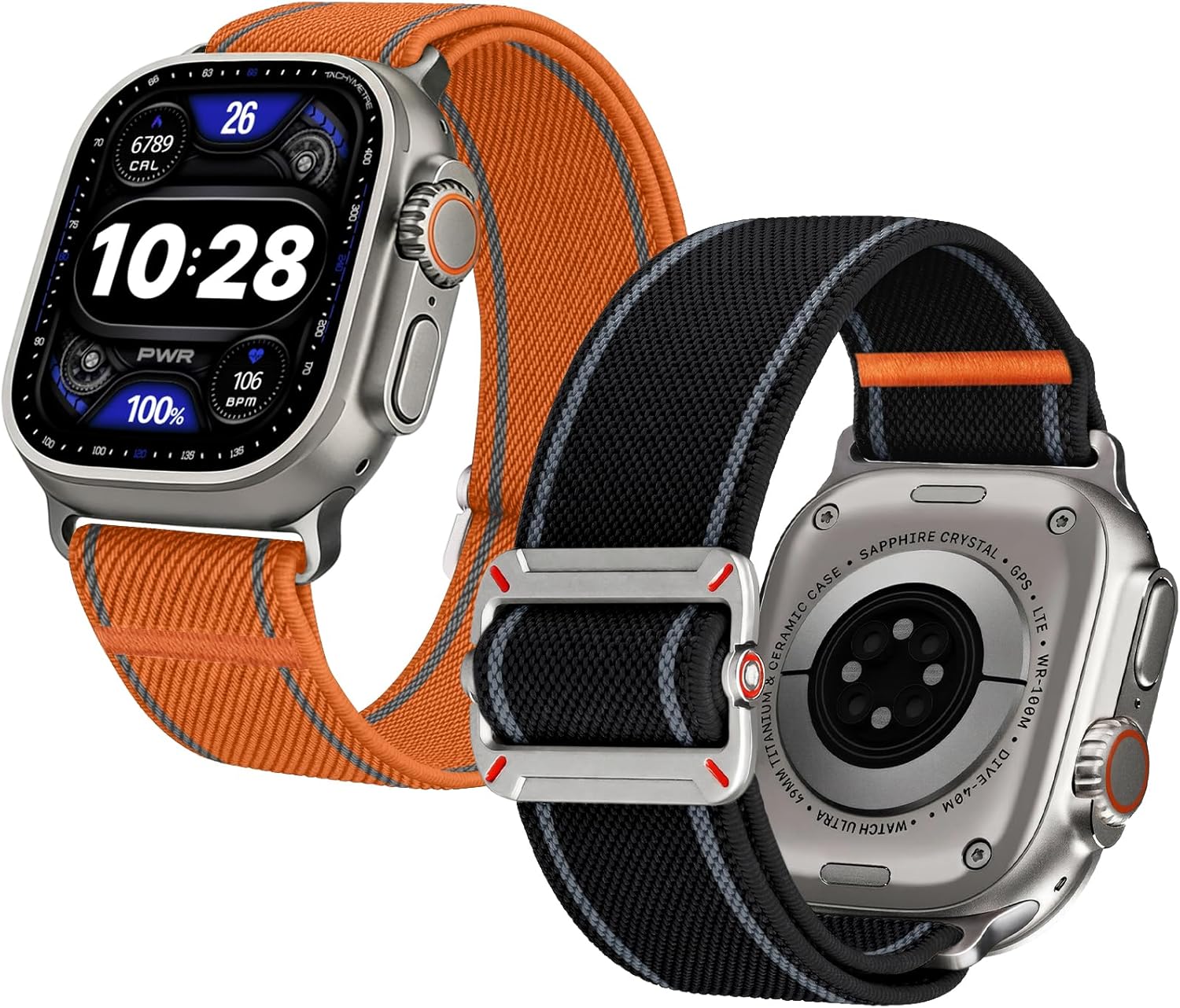 Detalle de Fullmosa: 2 pezzi cinturino elastico in nylon per Apple Watch Ultra 3/2/1 49 mm e più, compatibilità amplia