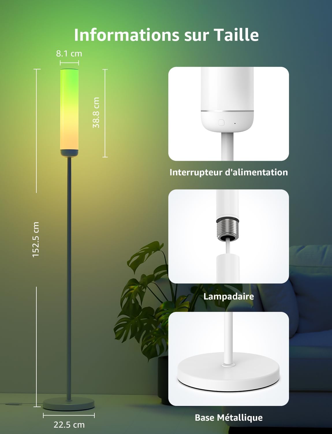 Thumbnail 5 de Lepro O1 IA Lampadaire LED : l’éclairage ambiant intelligent pour votre salon et chambre