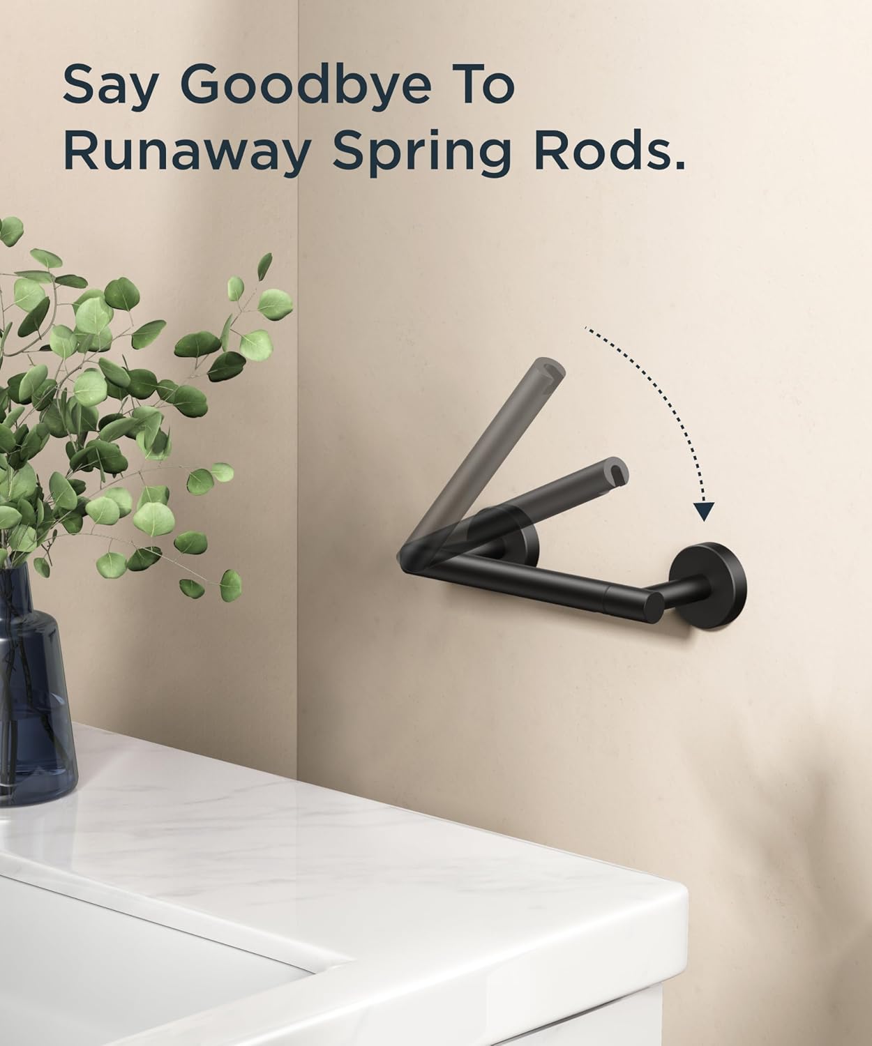 Detalle 2 de FORIOUS Wall-Mount Toilet Paper Holder, Matte Black