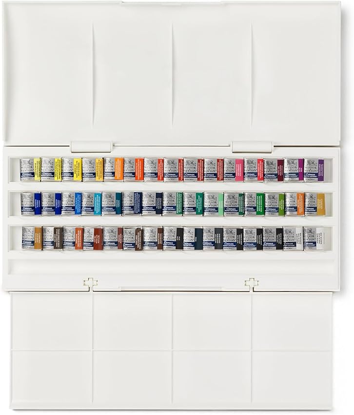 Winsor and Newton Cotman set acuarela 45 medias sartenes y 1 pincel 🎨
