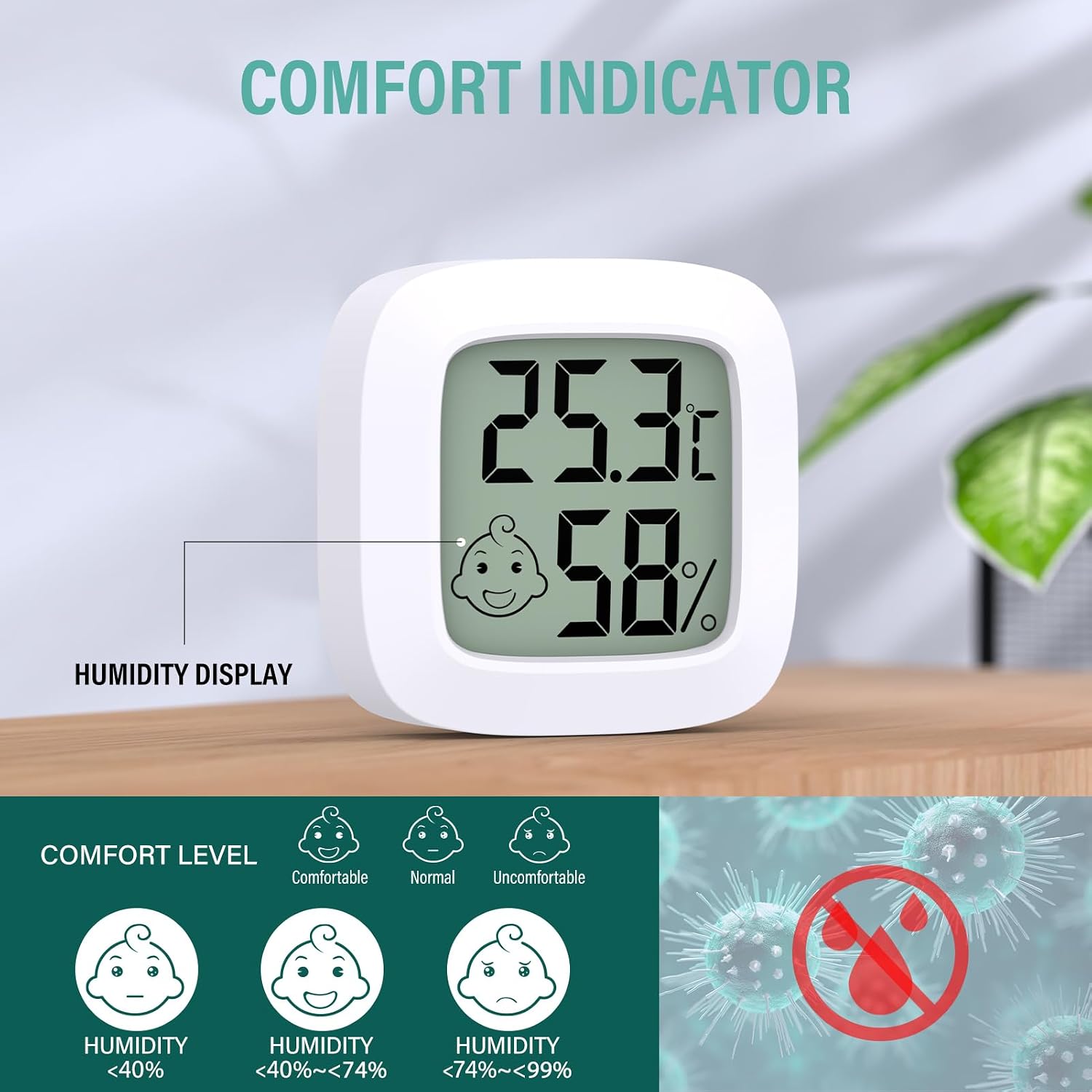 Thumbnail 1 de 4 Pack Room Thermometer 4-pack hygrometer set 🌡