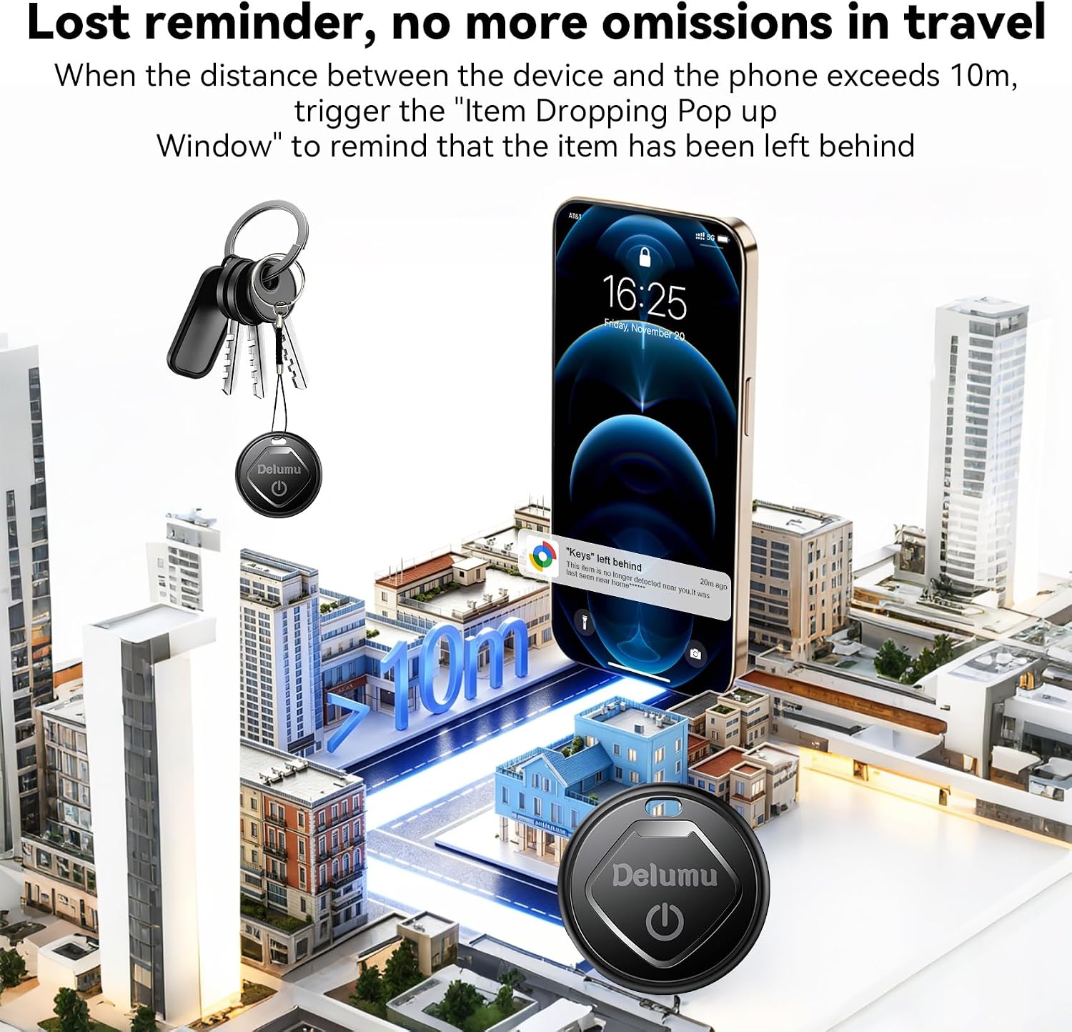Detalle de LocLynx Smart Tracker Tag Android, 4 stuks met Google Find Hub en CR2032