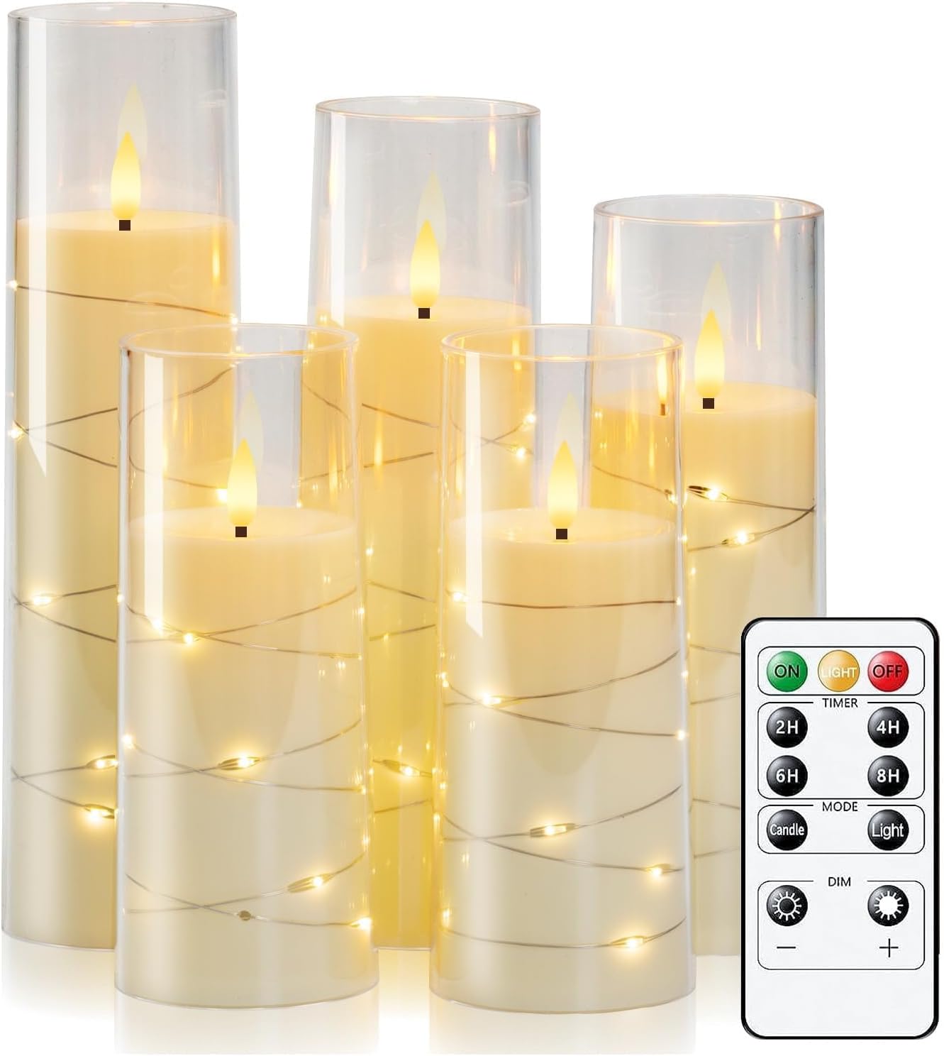 Detalle de Homemory Flickering Flameless Candles 5-set