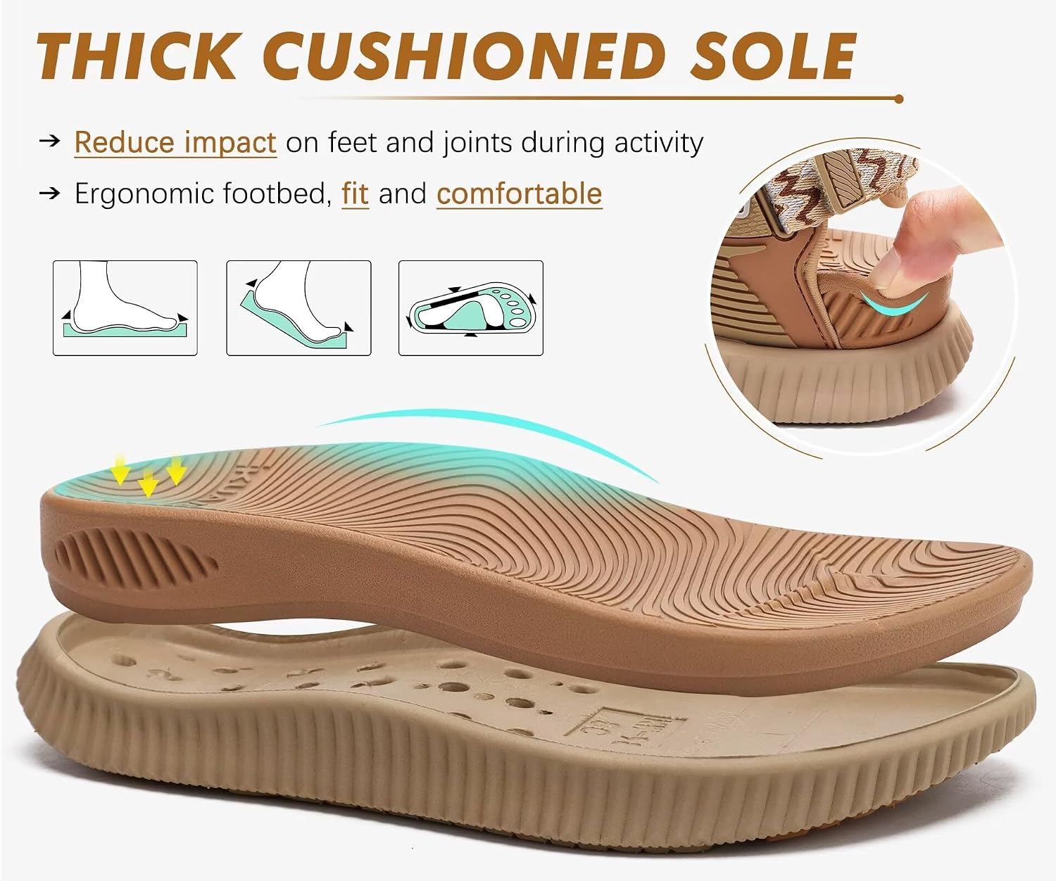 Thumbnail 5 de KuaiLu Women's Orthopedic Walking Sandals with Arch Support