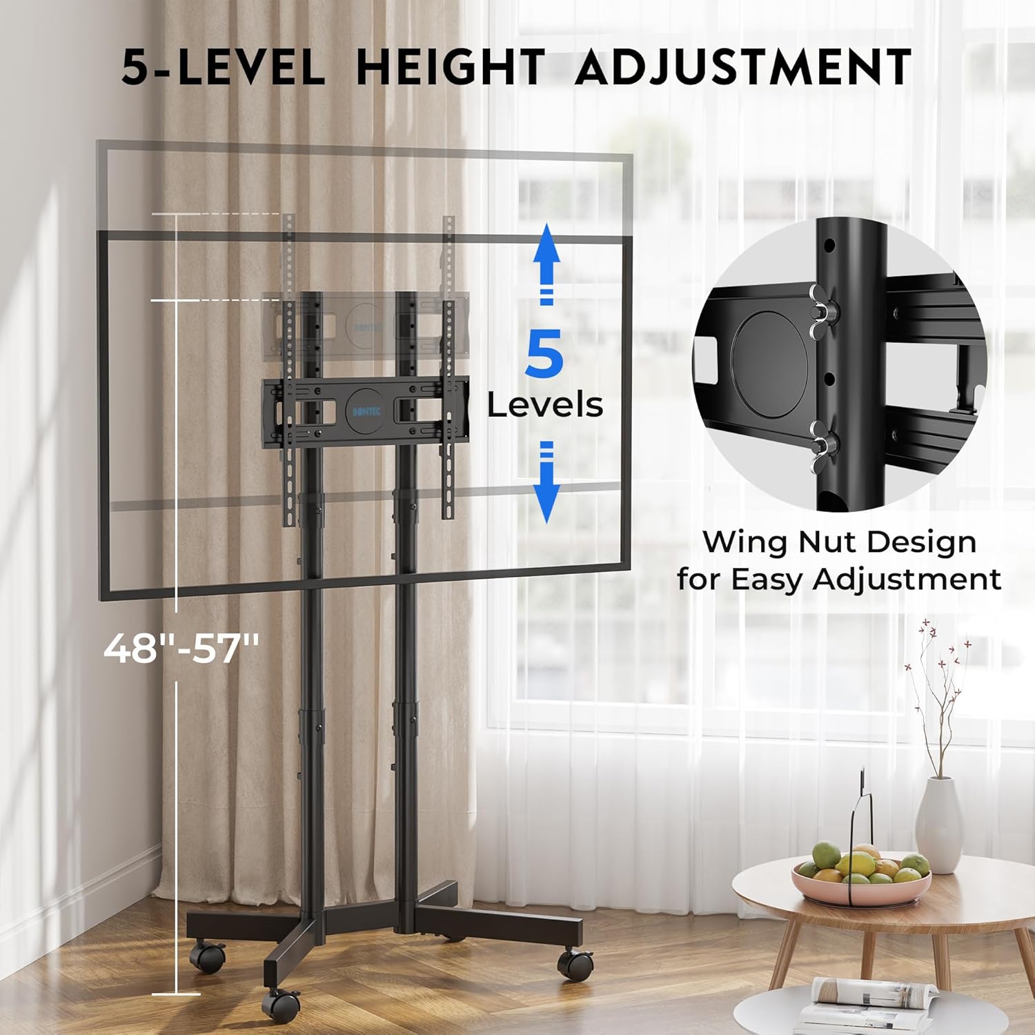 Detalle 2 de BONTEC Soporte de pie para TV 32–70" 50 kg