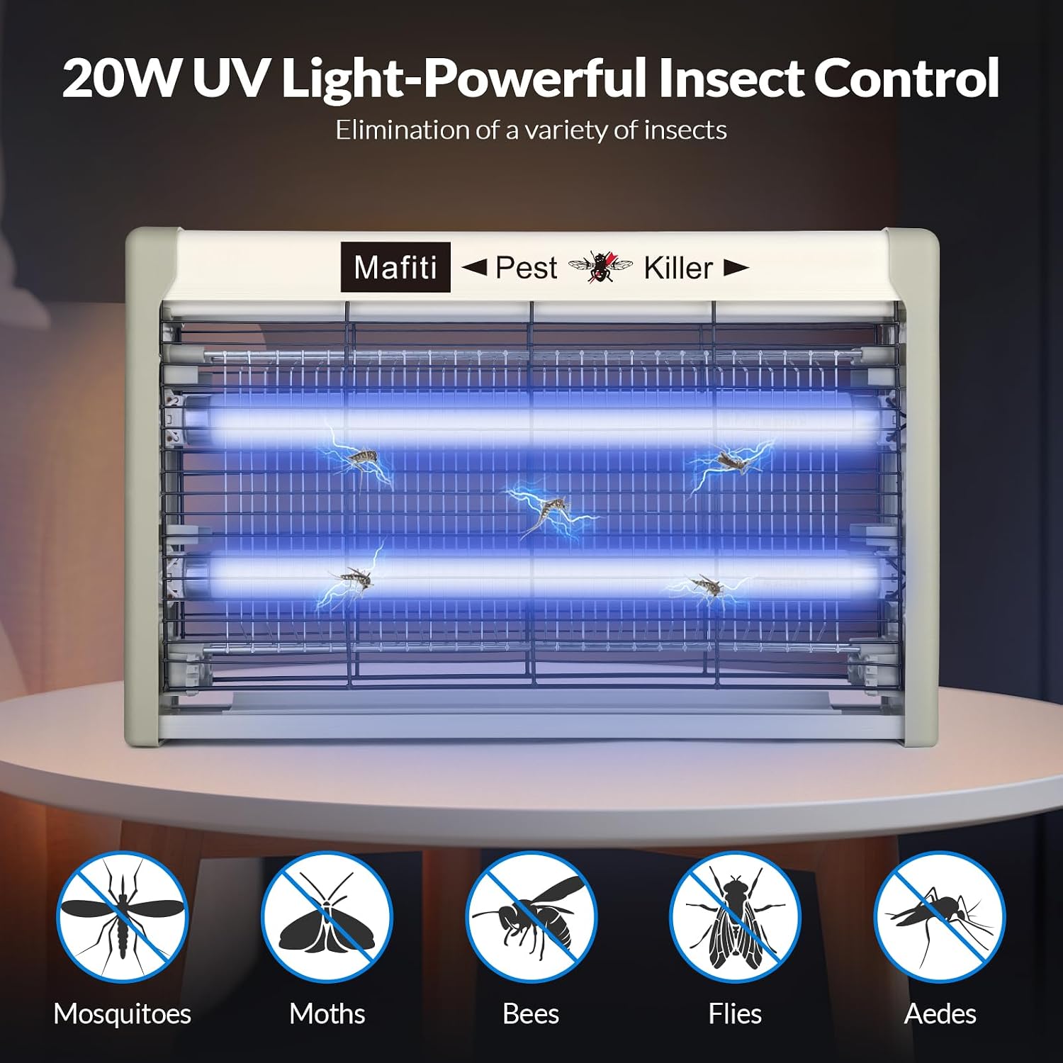 Detalle de Mafiti Fly Killer 20W Electric Fly Zapper (Indoor Mosquito Zapper)