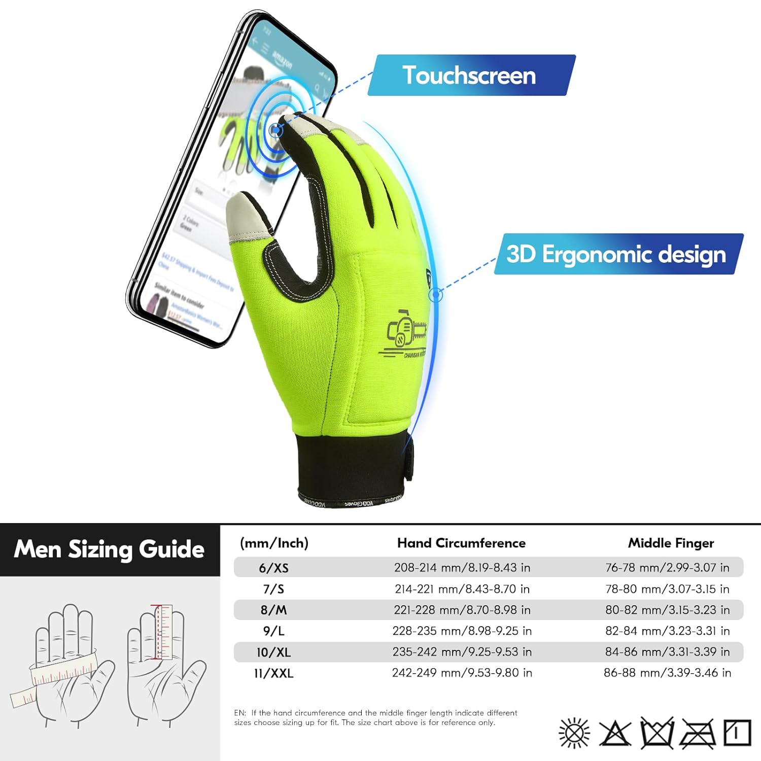 Thumbnail 5 de Vgo gants de tronçonneuse 12 couches, taille unique