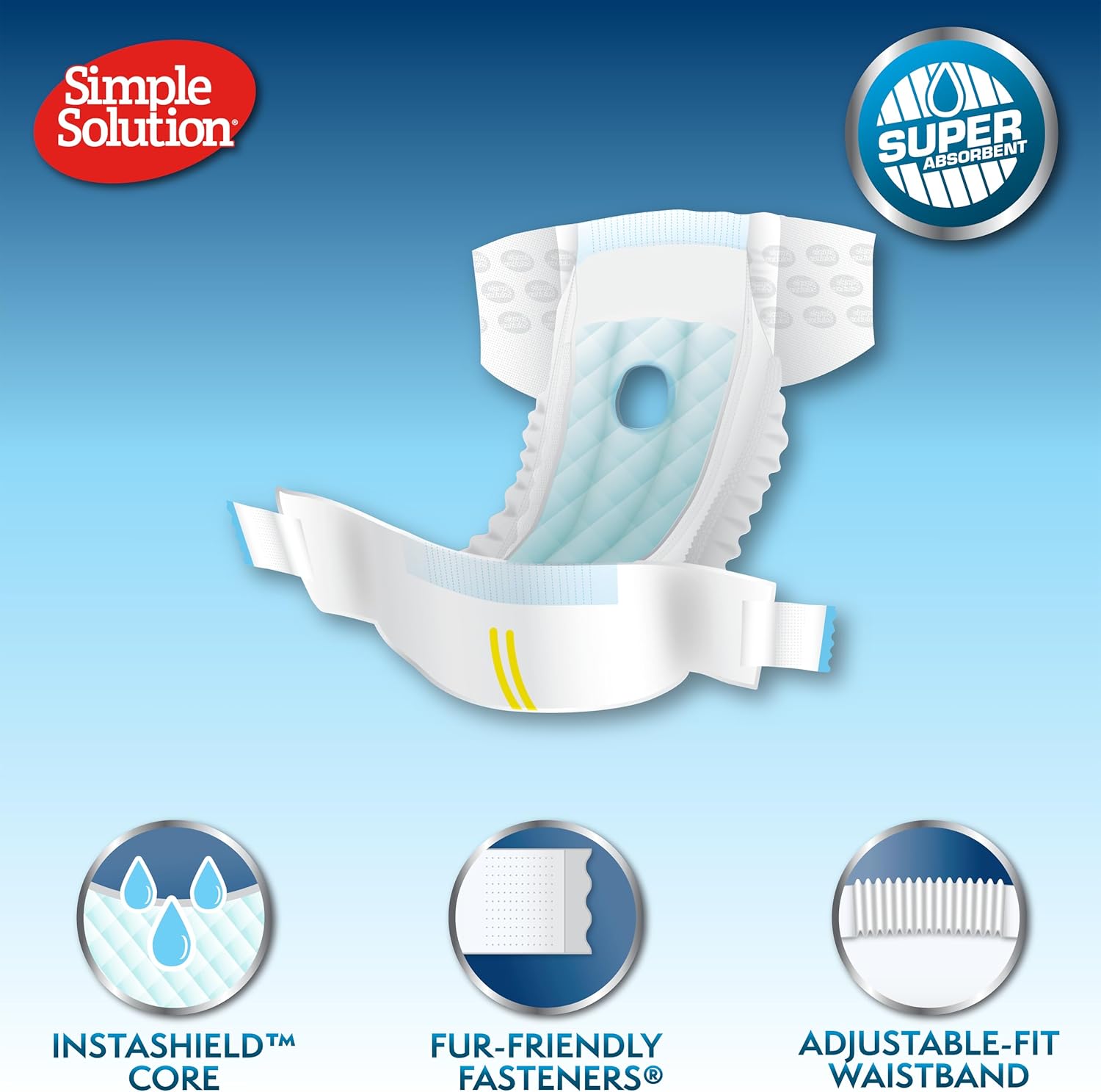 Thumbnail 2 de Simple Solution Nuovi ‘True Fit’ Pannolini Monuso per Cani Femmina con Idicatore di Bagnato Piccolo – 12 pezzi