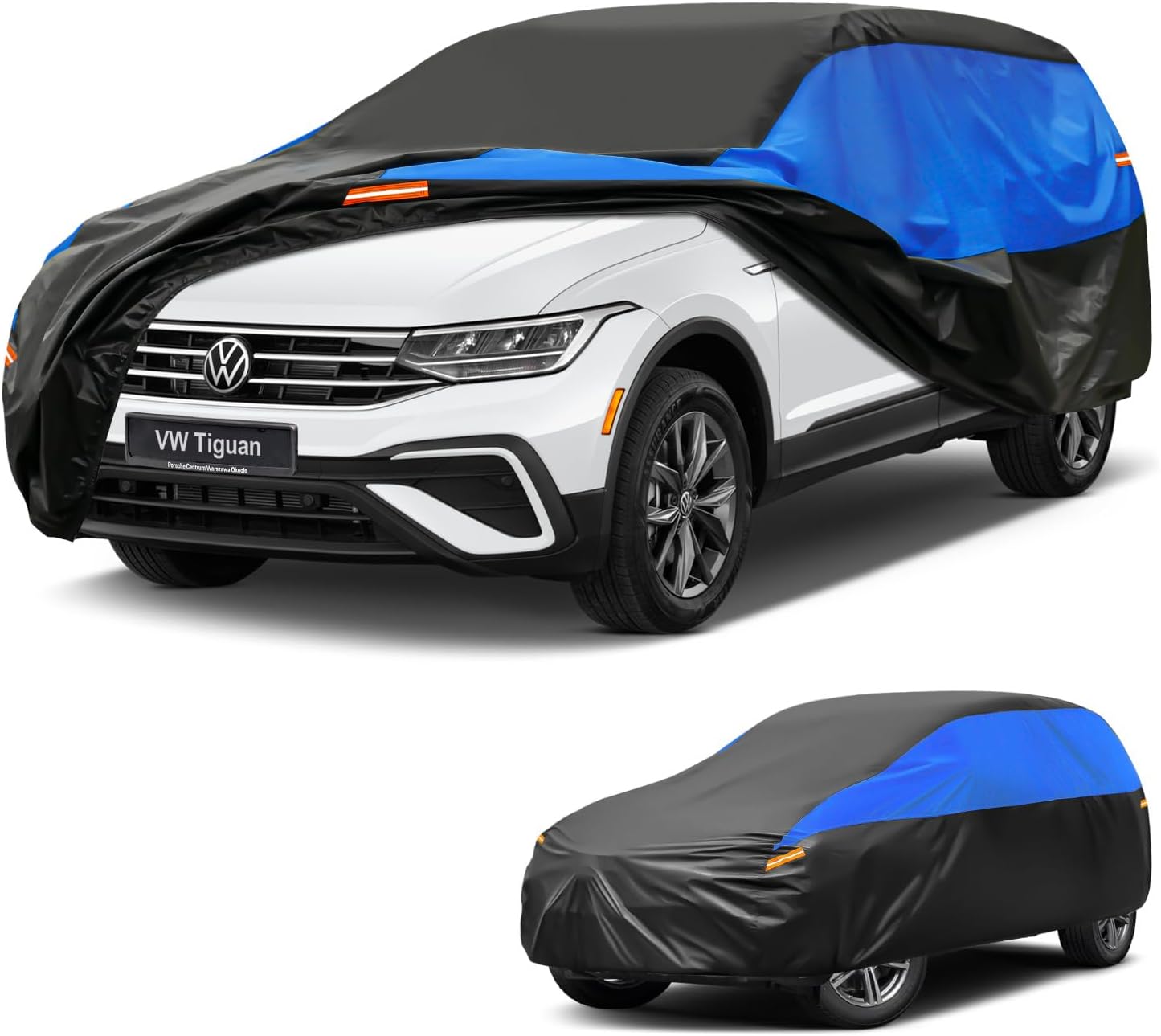 Detalle de GUNHYI Telo Copriauto Impermeabile e Traspirante per VW Tiguan Allspace — Protezione completa 4 stagioni in nero/blu