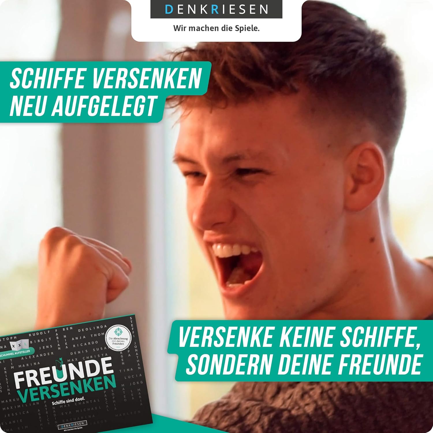 Thumbnail 2 de DENKRIESEN Freunde Versenken® – A5 Spielblock (2 Spieler, Ab 8 Jahren)