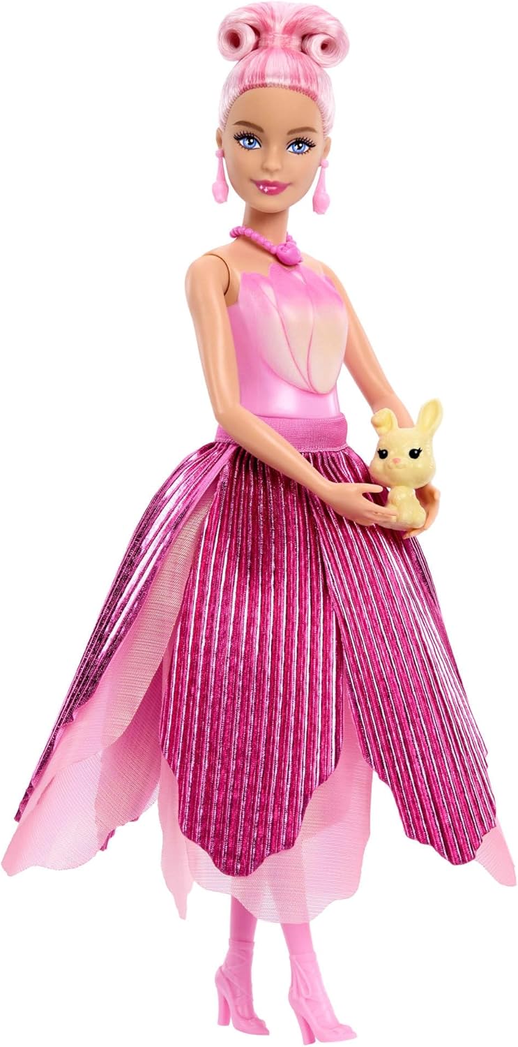 Detalle de Barbie Petal Pop: bambola profumata con bouquet floreale e accessori sorpresa