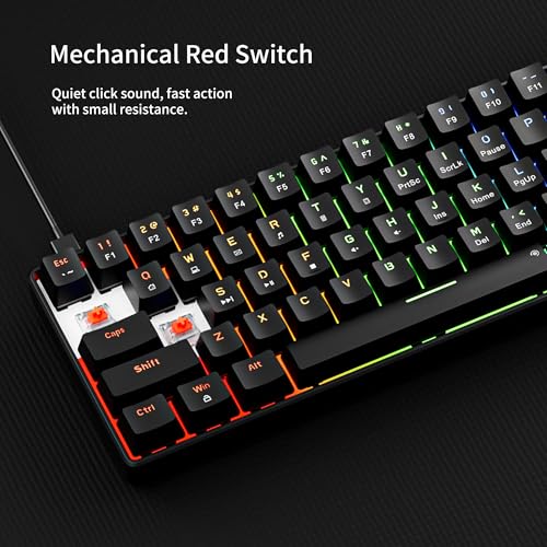 Detalle de NEWMEN GM611 Gaming Keyboard, 60% Mechanical with Red Switches