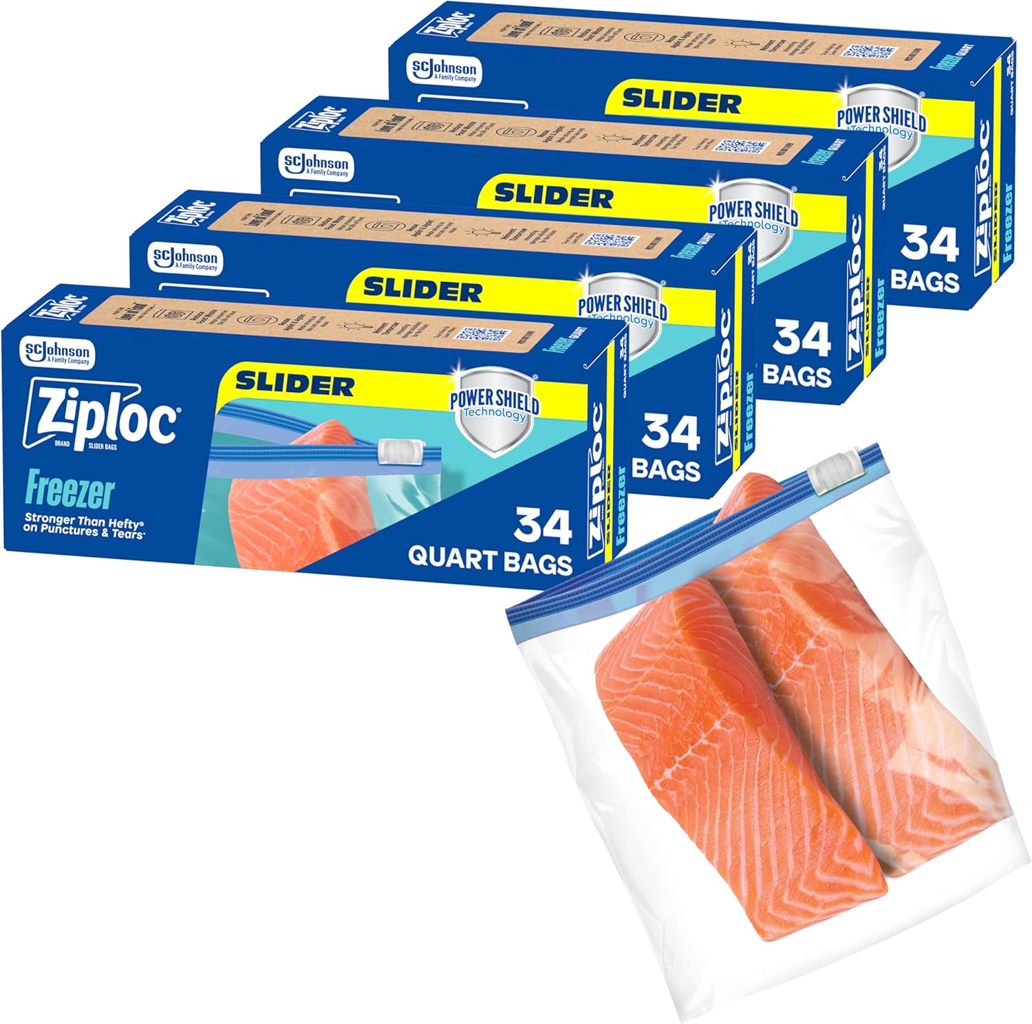 Ziploc Quart Slider Freezer Bags 136ct