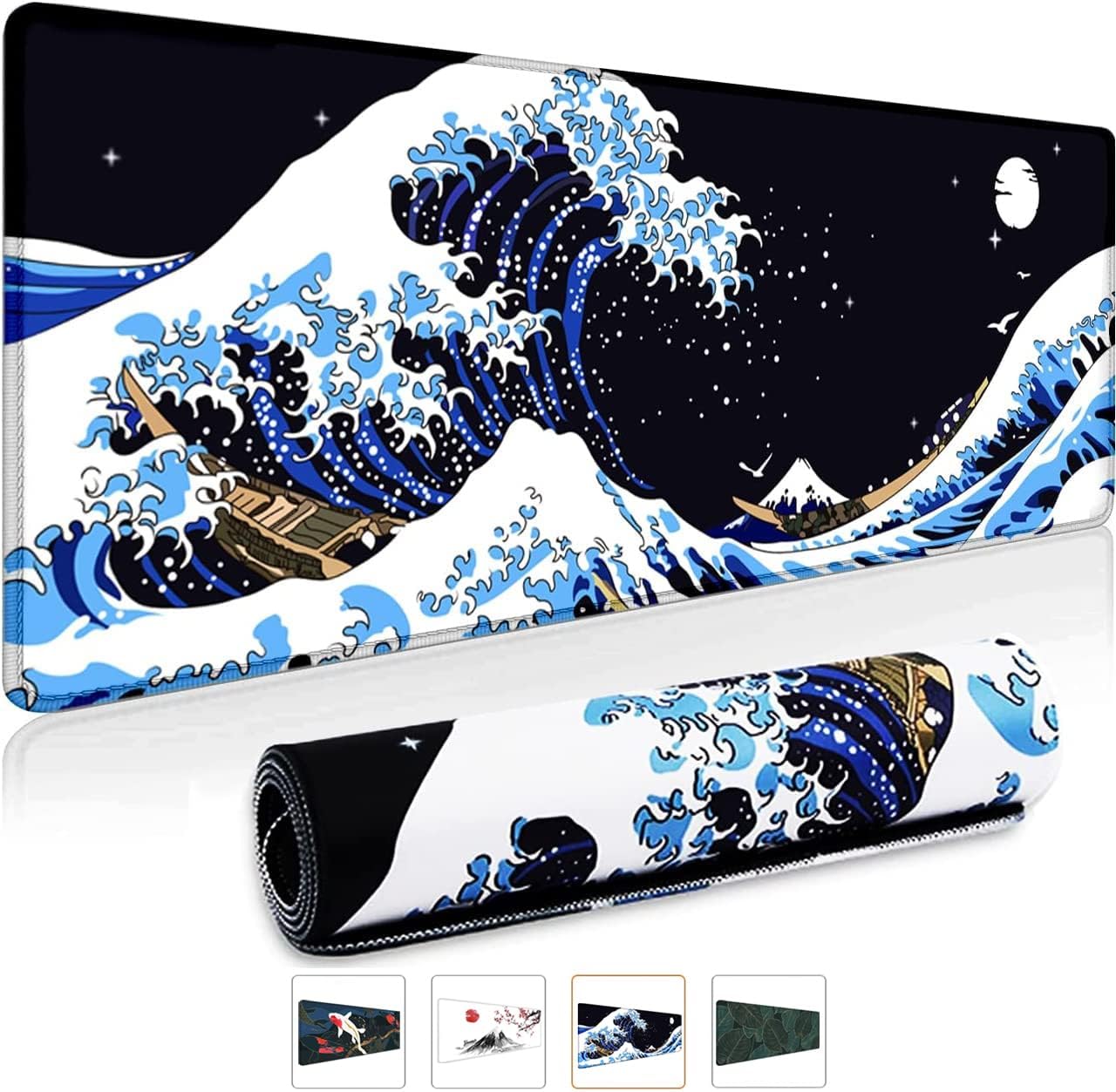 Detalle de Gaming Mauspad XXL – 800 × 300 × 3 mm mit genähtem Rand, wasserdicht und rutschfest