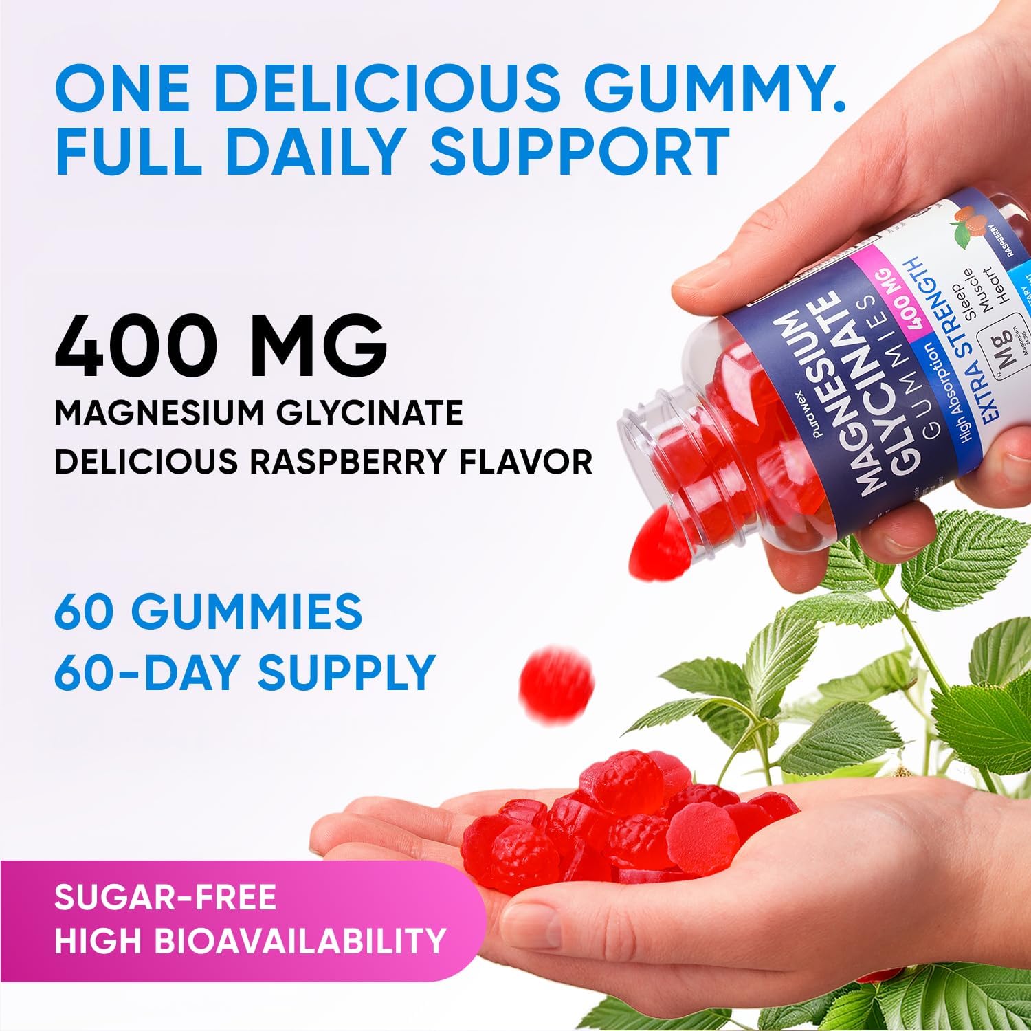 Detalle 2 de Magnesium Glycinate Gummies, 400 mg