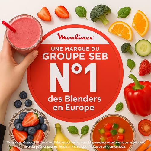 Detalle de Moulinex Easy Soup Blender Chauffant 1000W – 1,2 L, 5 programmes