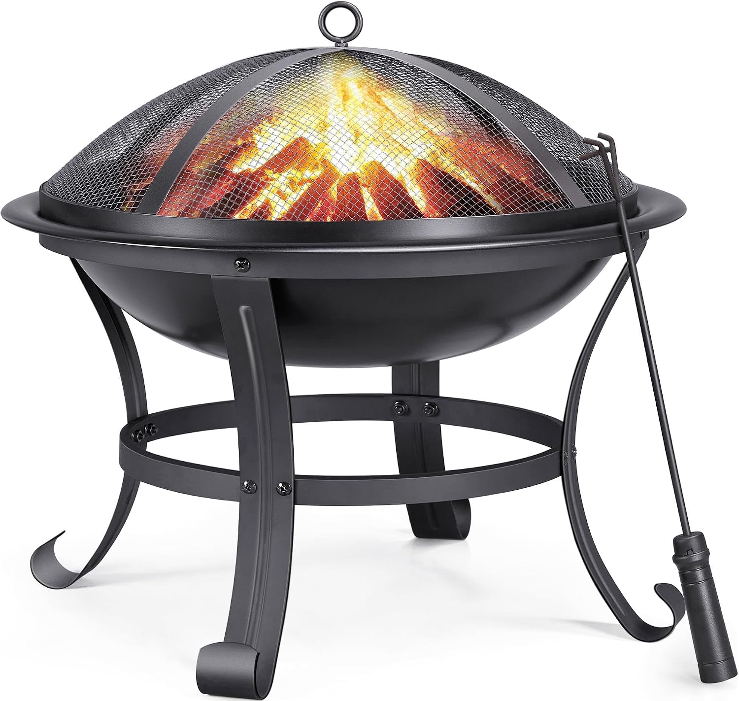 Detalle de Yaheetech 54 cm Outdoor Round Fire Pit for Garden and Patio