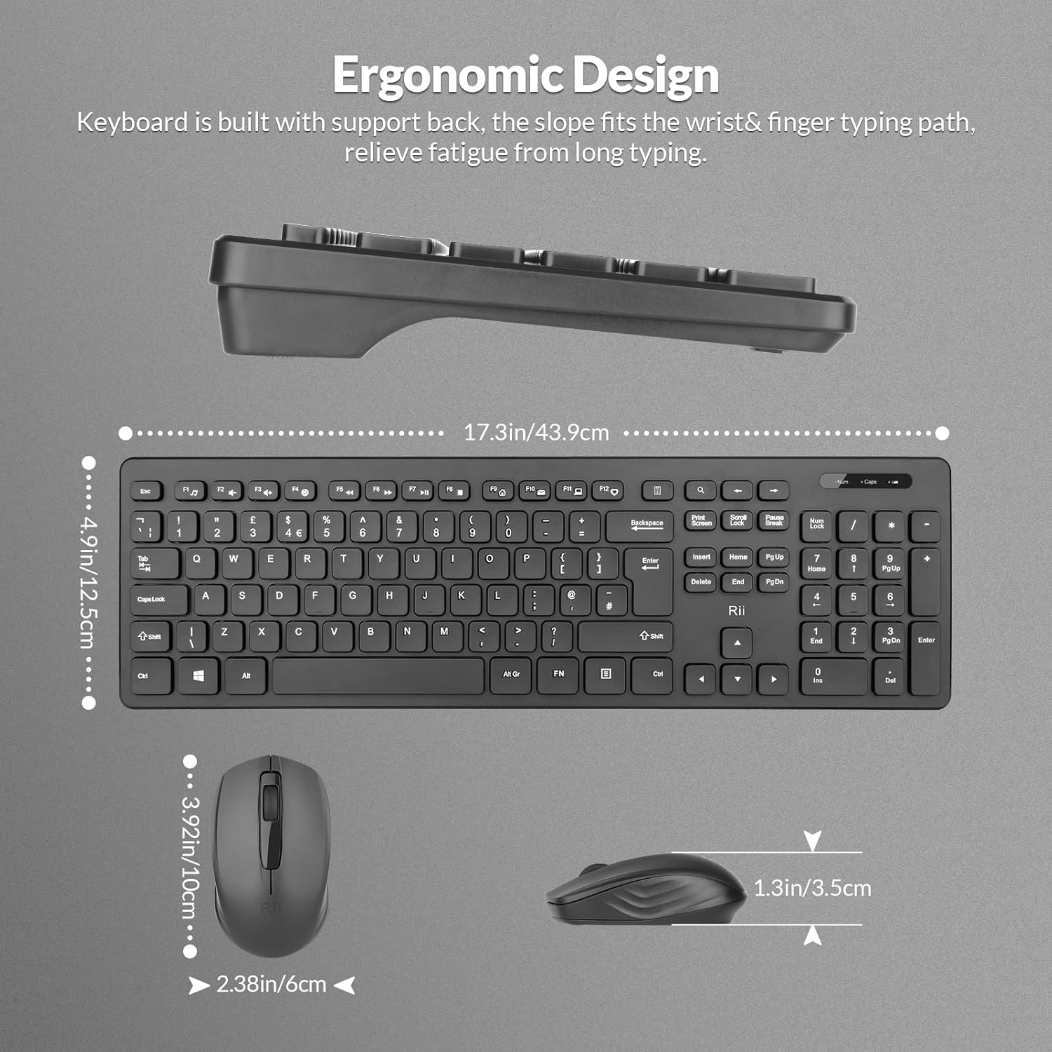 Thumbnail 6 de Rii RK200 wireless keyboard and mouse 104-key